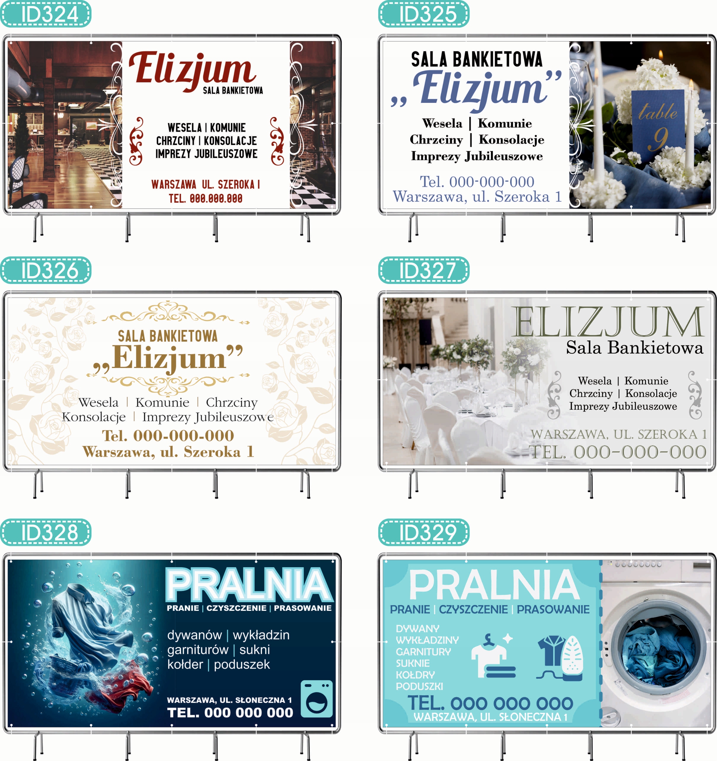 BANER REKLAMOWY oczkowany 100x50cm projekt w cenie SALA BANKIETOWA KOMUNIE