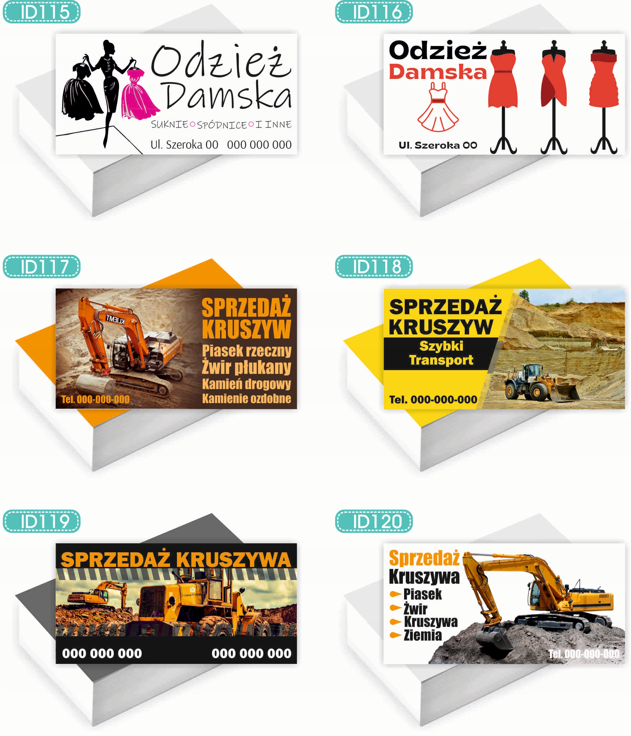 Wizytówki firmowe 100szt DUŻO WZORÓW do wyboru DOŻYNKI PARAFIALNE