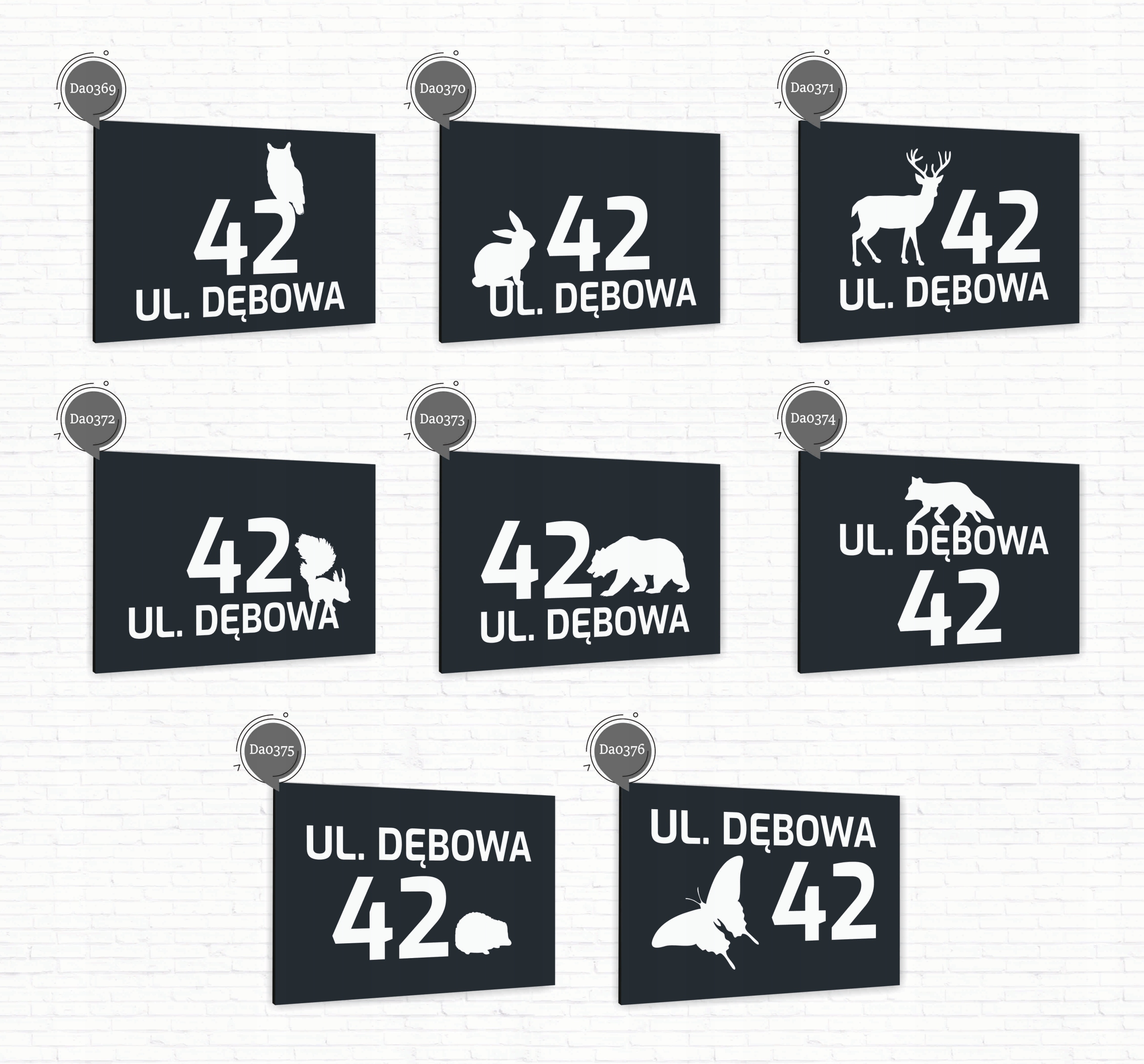 Tabliczka Tablica ADRESOWA ANTRACYT DIBOND 30x20 numer domu ul. dużo wzorów