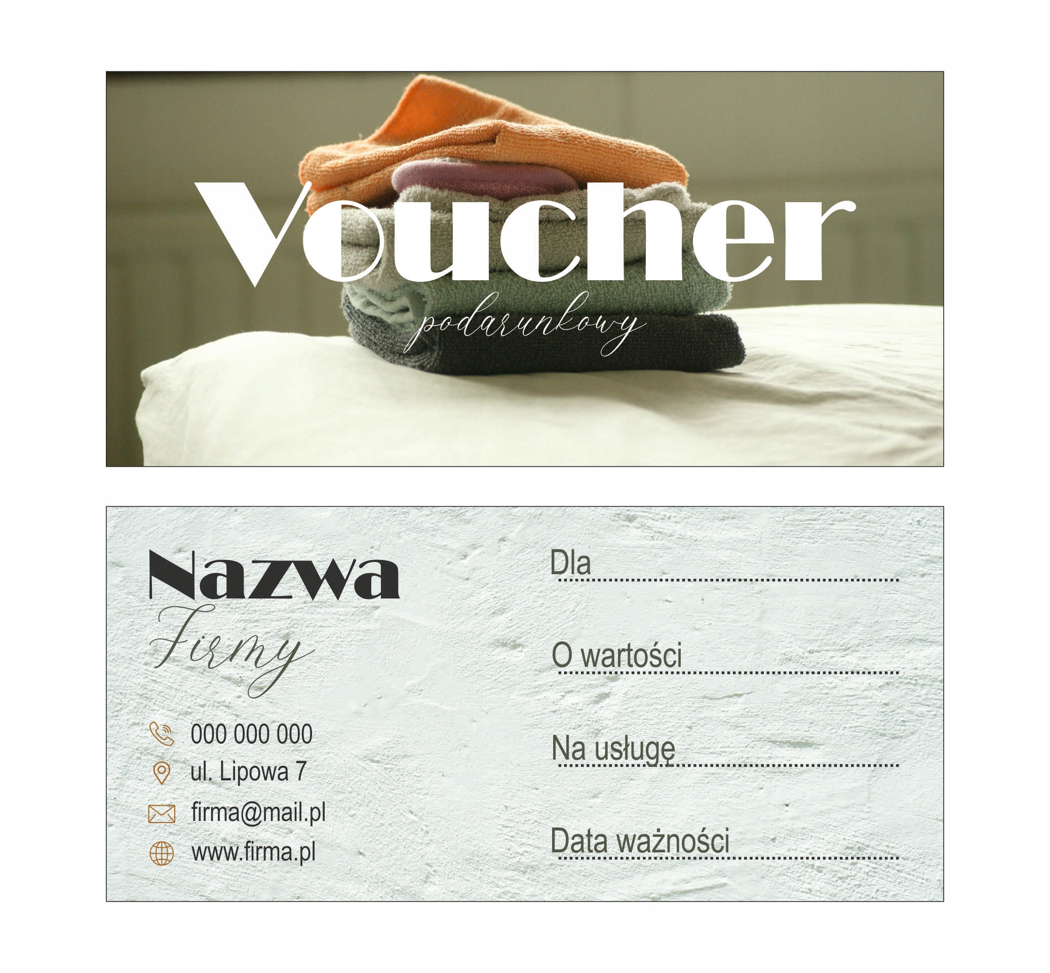 VOUCHERY PODARUNKOWE na zakupy lub usługi 60 szt. SPA PODARUNEK PREZENT