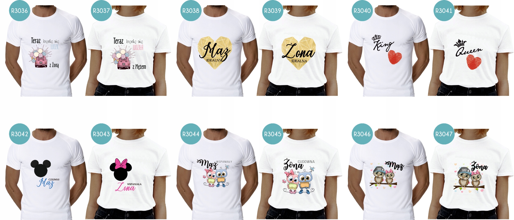 Koszulki dla PAR prezent dla zakochanych mąż żona