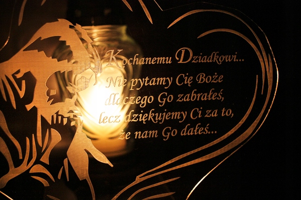 STATUETKA PODSTAWKA POD ZNICZ na grób + grawer XL