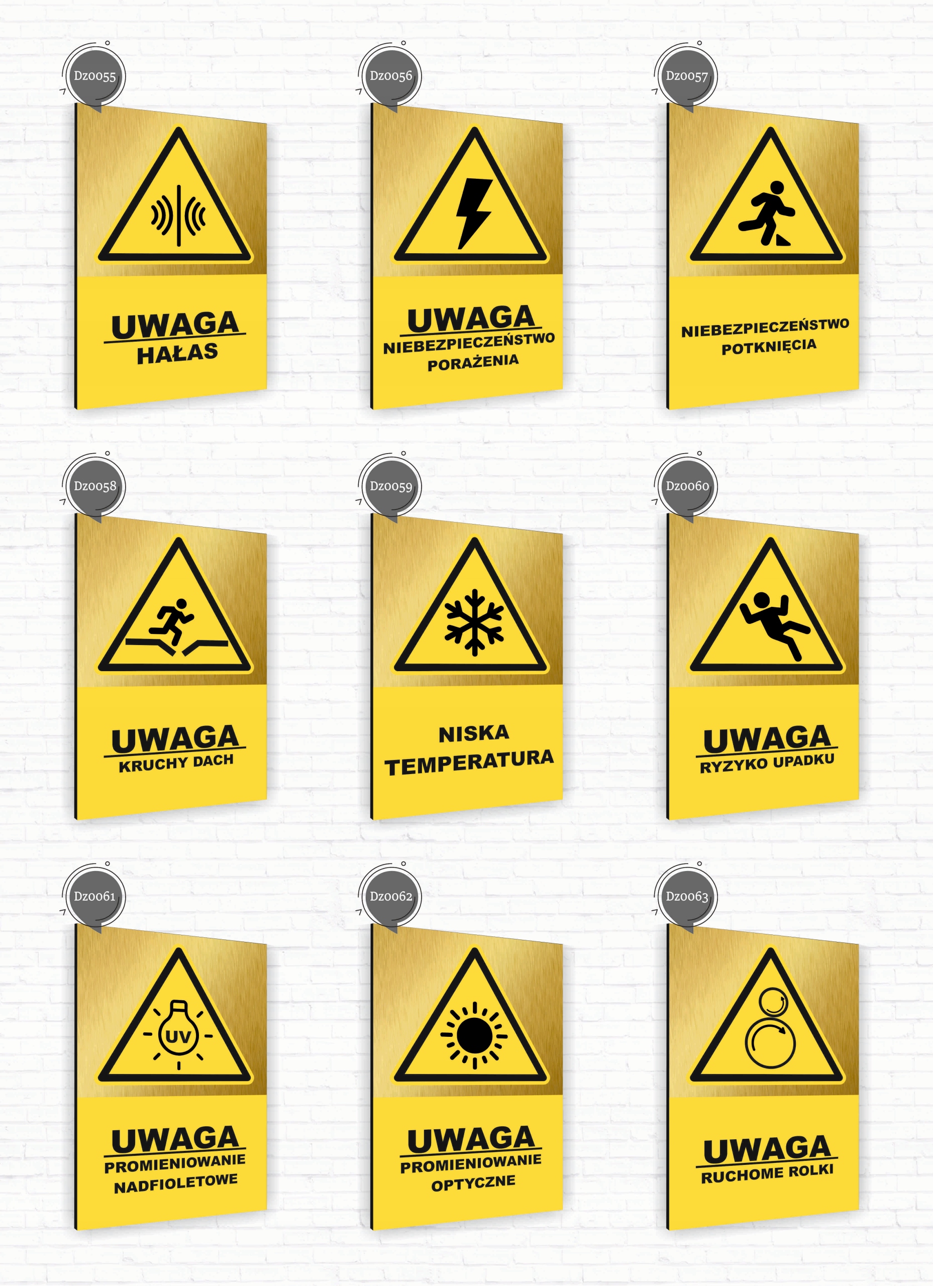Tabliczka znak informacyjny 40x30 Złota NIE URUCHAMIAĆ Aluminiowa NADRUK UV
