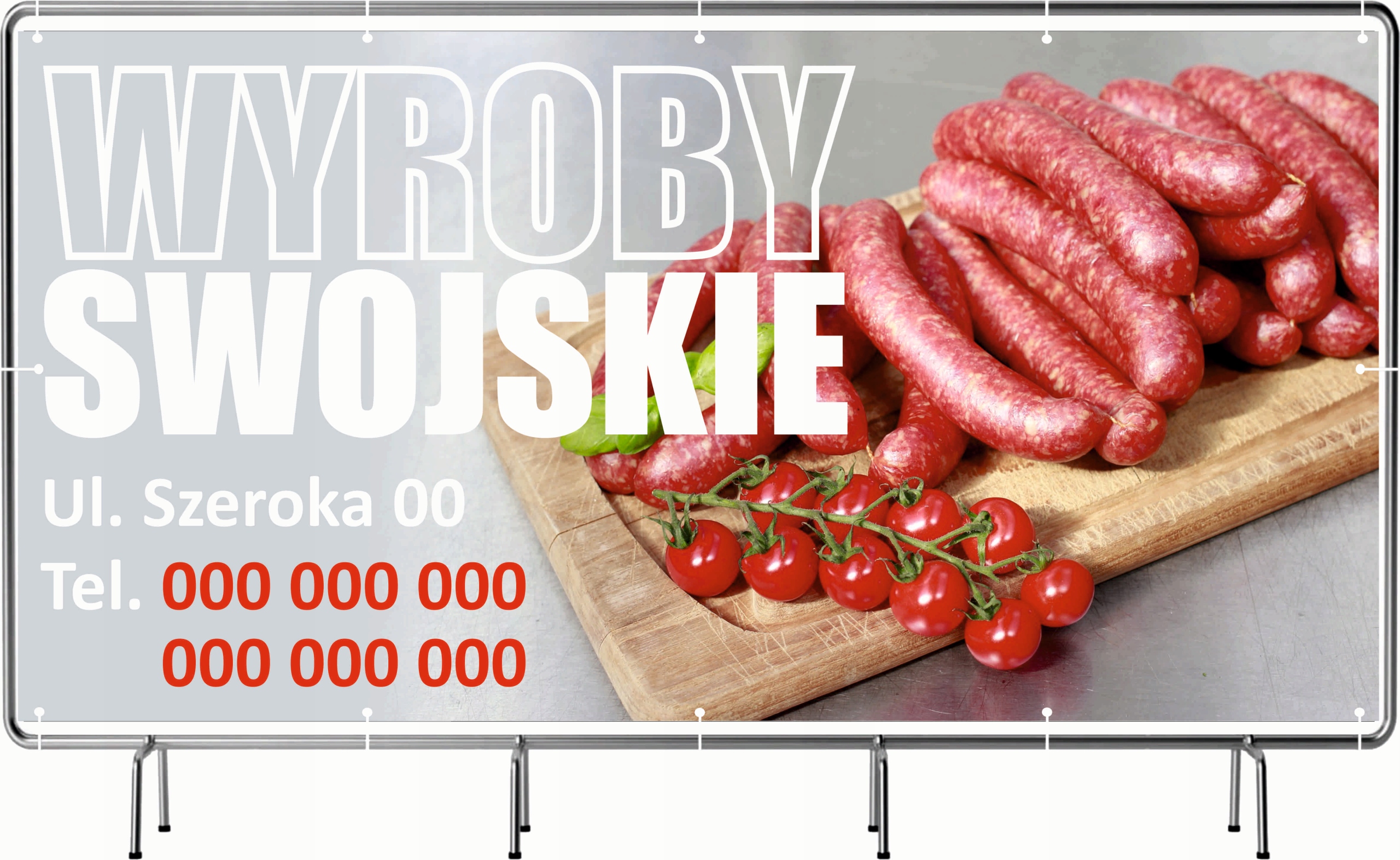 BANER REKLAMOWY 200x100cm projekt w cenie różne wzory WYROBY SWOJSKIE