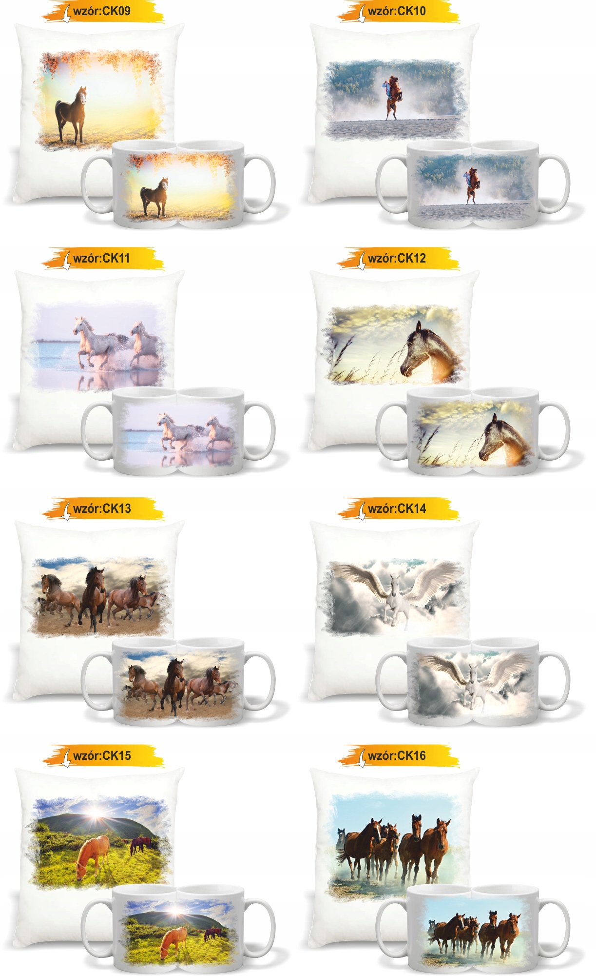 Zestaw PREZENTOWY PODUSZKA + KUBEK nadruk zdjęcie KONIA KOŃ RÓŻNE WZORY