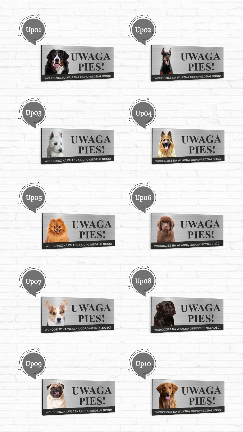 Tabliczka UWAGA ZŁY PIES - AIREDALE TERRIER 3D UV