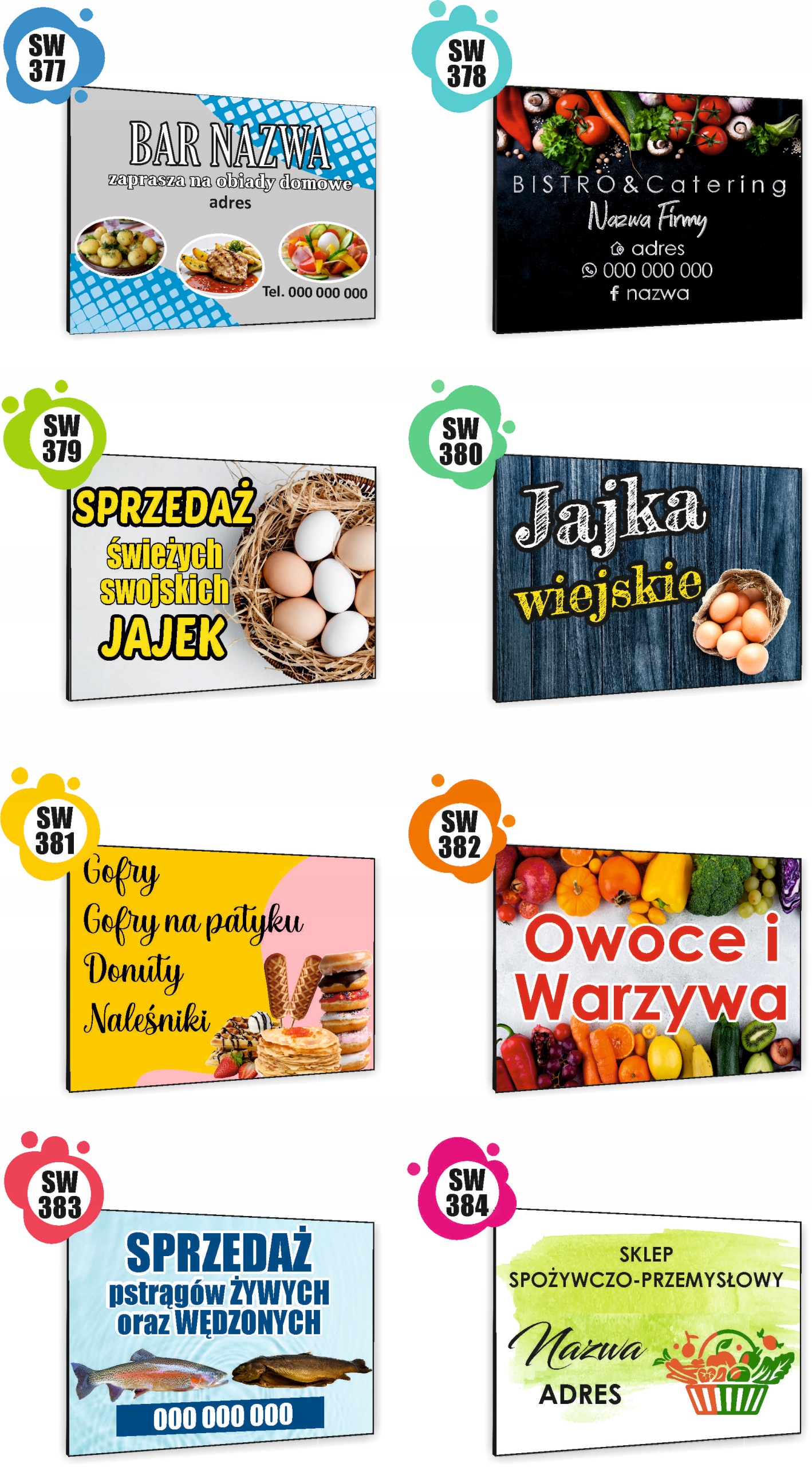 TABLICZKA REKLAMOWA szyld z dibondu nadruk 40x30 cm jaja wiejskie