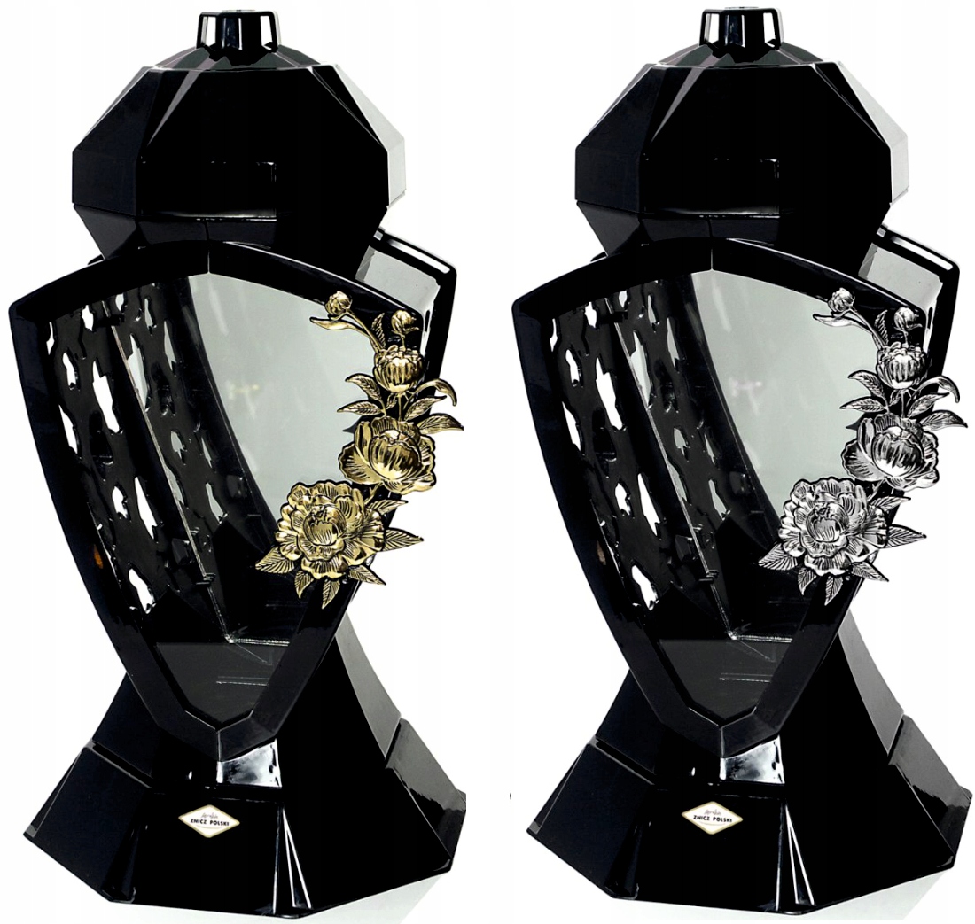 Znicz LUSTRO RÓŻA czarny z grawerem personalizowany DLA BABCI Z IMIENIEM