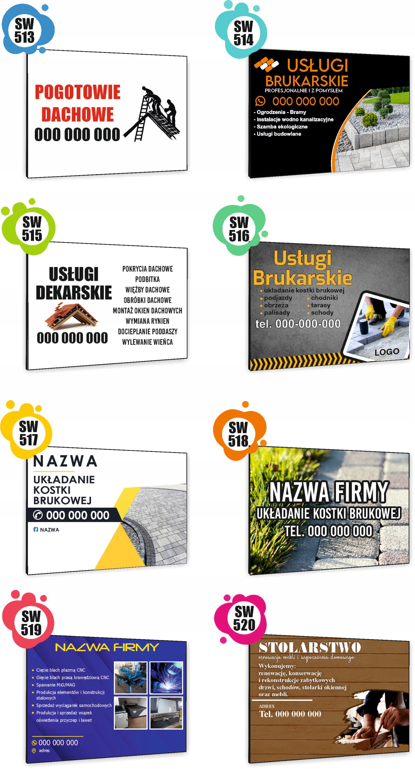 TABLICZKA REKLAMOWA szyld z nadrukiem 40x30 cm usługi dekarskie