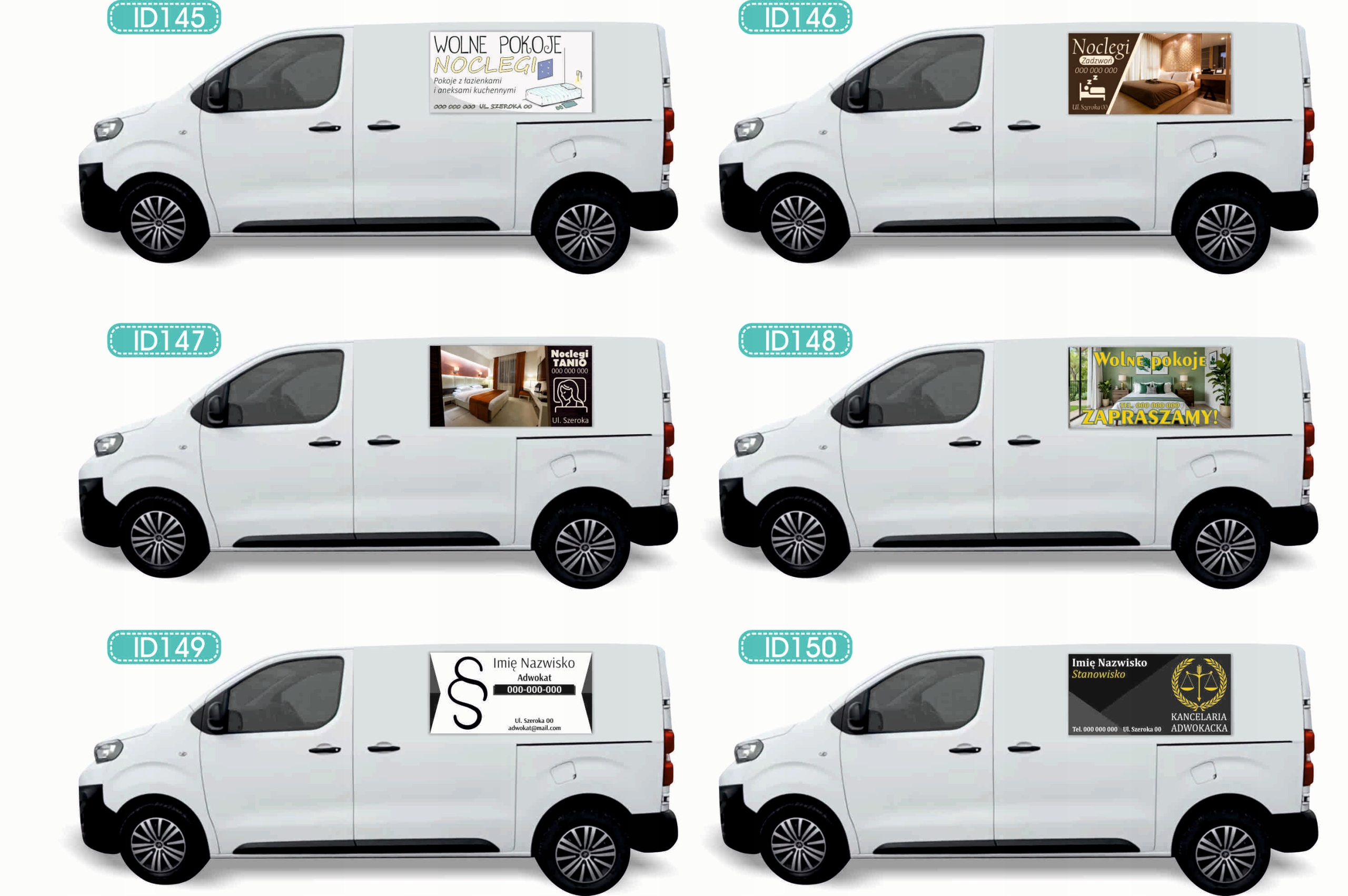 Reklama Naklejka na samochód WIELE RÓŻNYCH WZORÓW do wyboru ADWOKAT