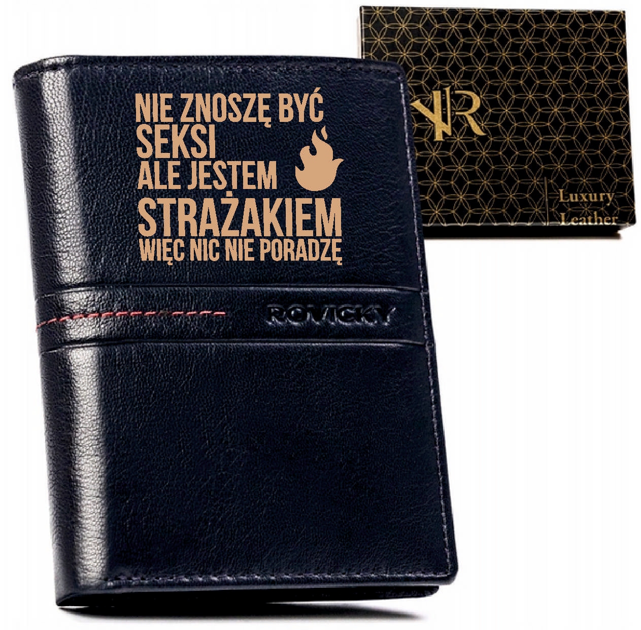 Portfel z grawerem dla STRAŻAKA dużo wzorów JAKOŚĆ