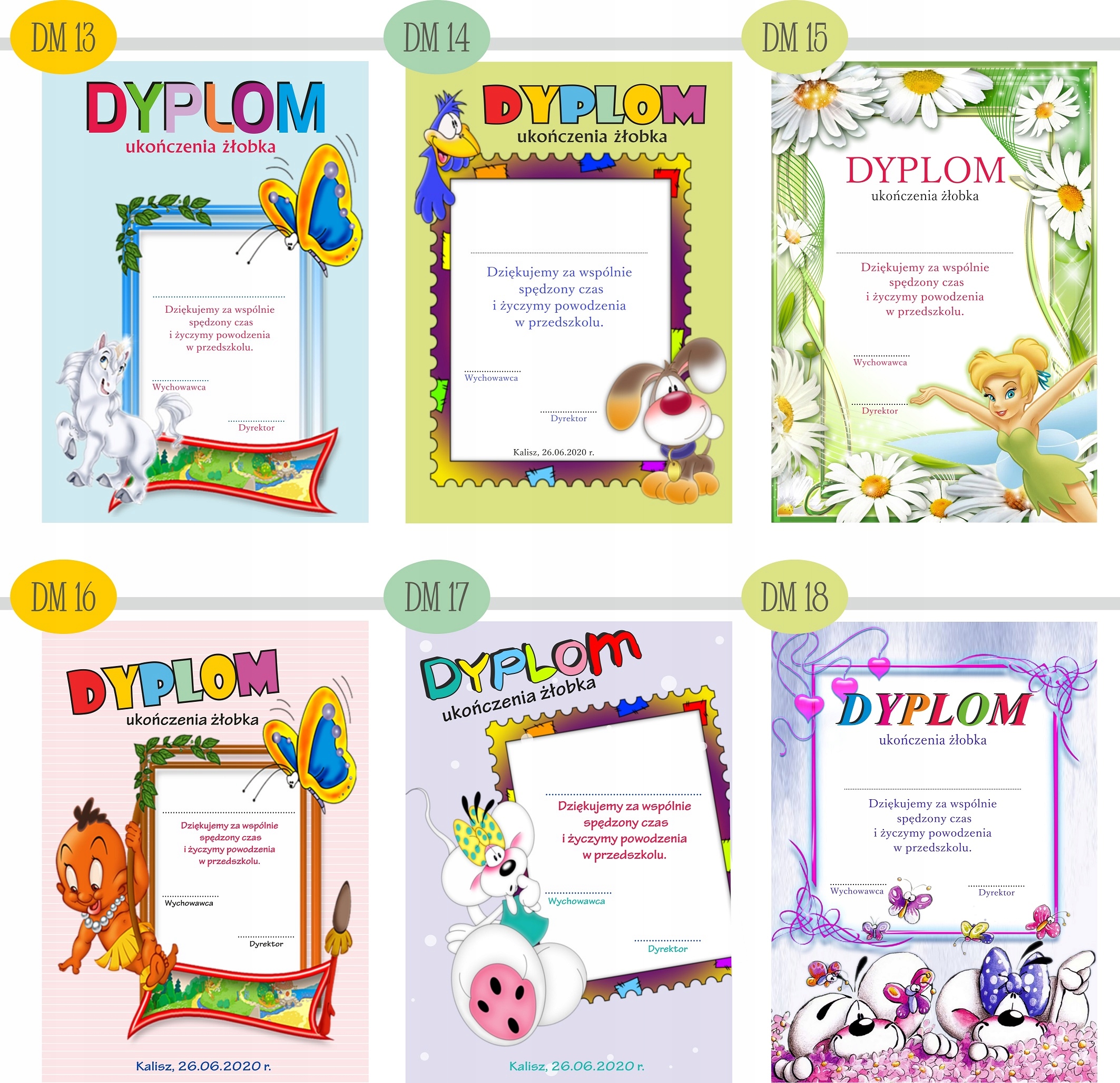 Dyplom UKOŃCZENIA ŻŁOBKA przedszkola A4 druk