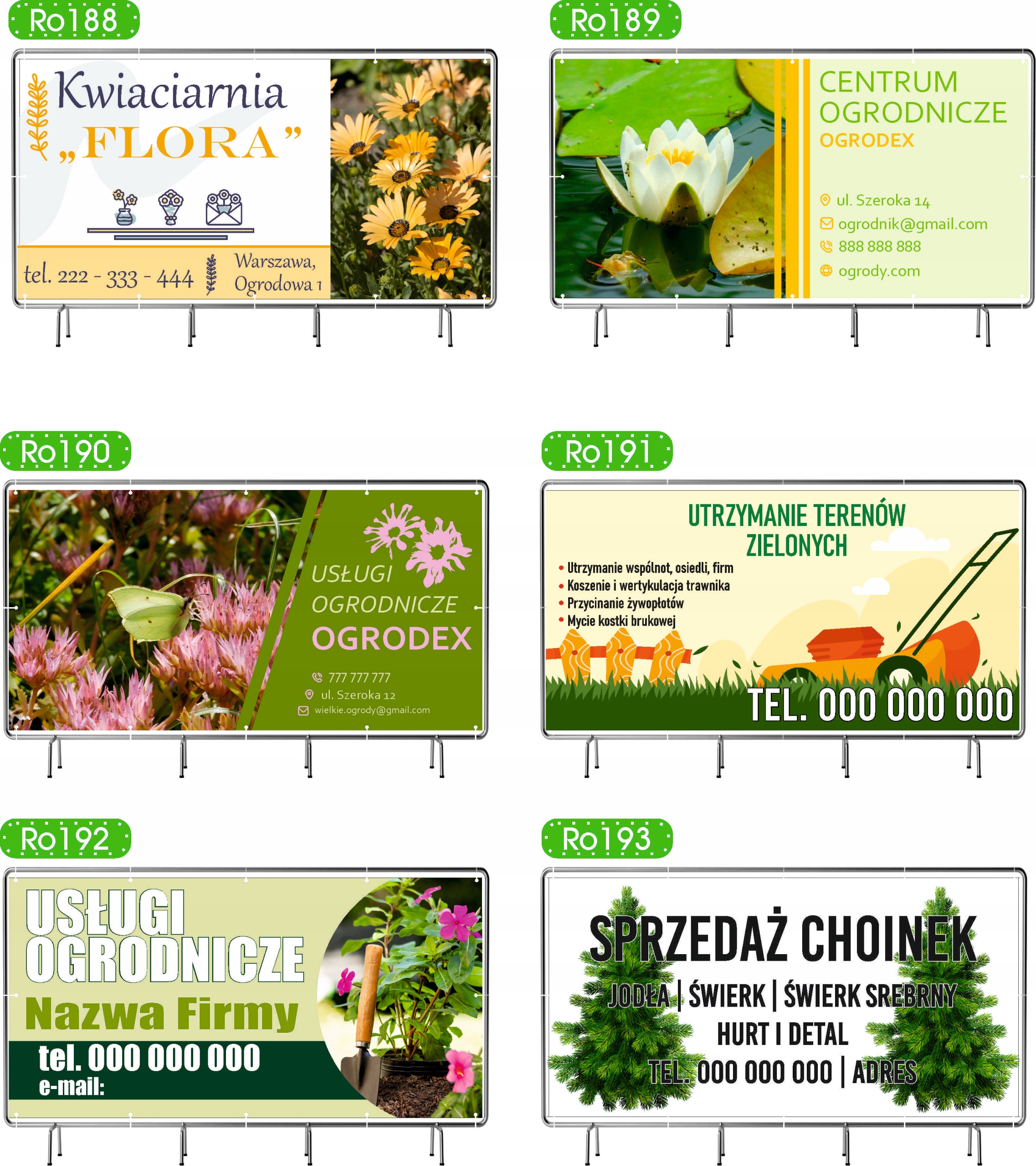 BANER REKLAMOWY 200x100 cm plandeka dużo wzorów USŁUGI KOPARKO ŁADOWARKĄ