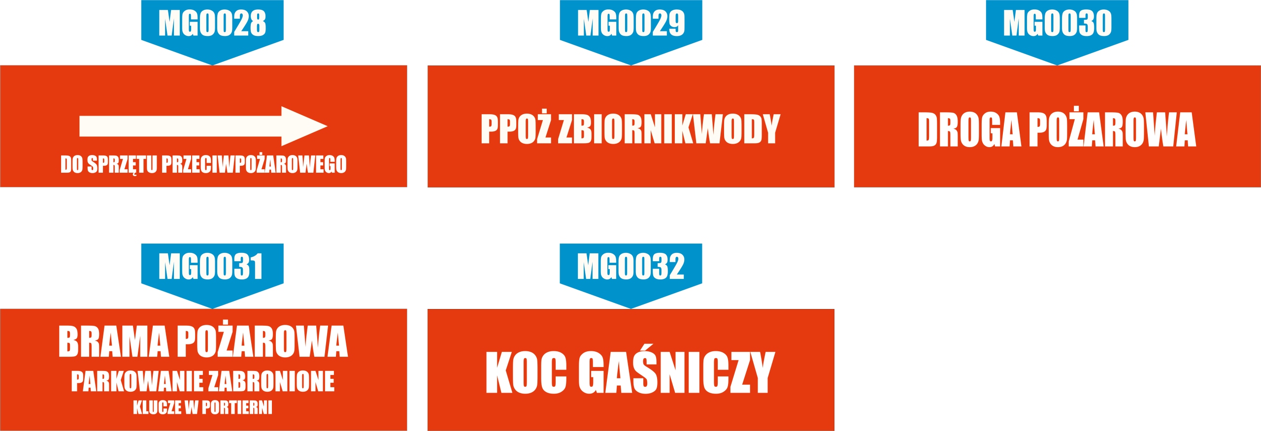 Tabliczka Do sprzętu przeciwpożarowego grawer piktogram 20x6 cm duży wybór