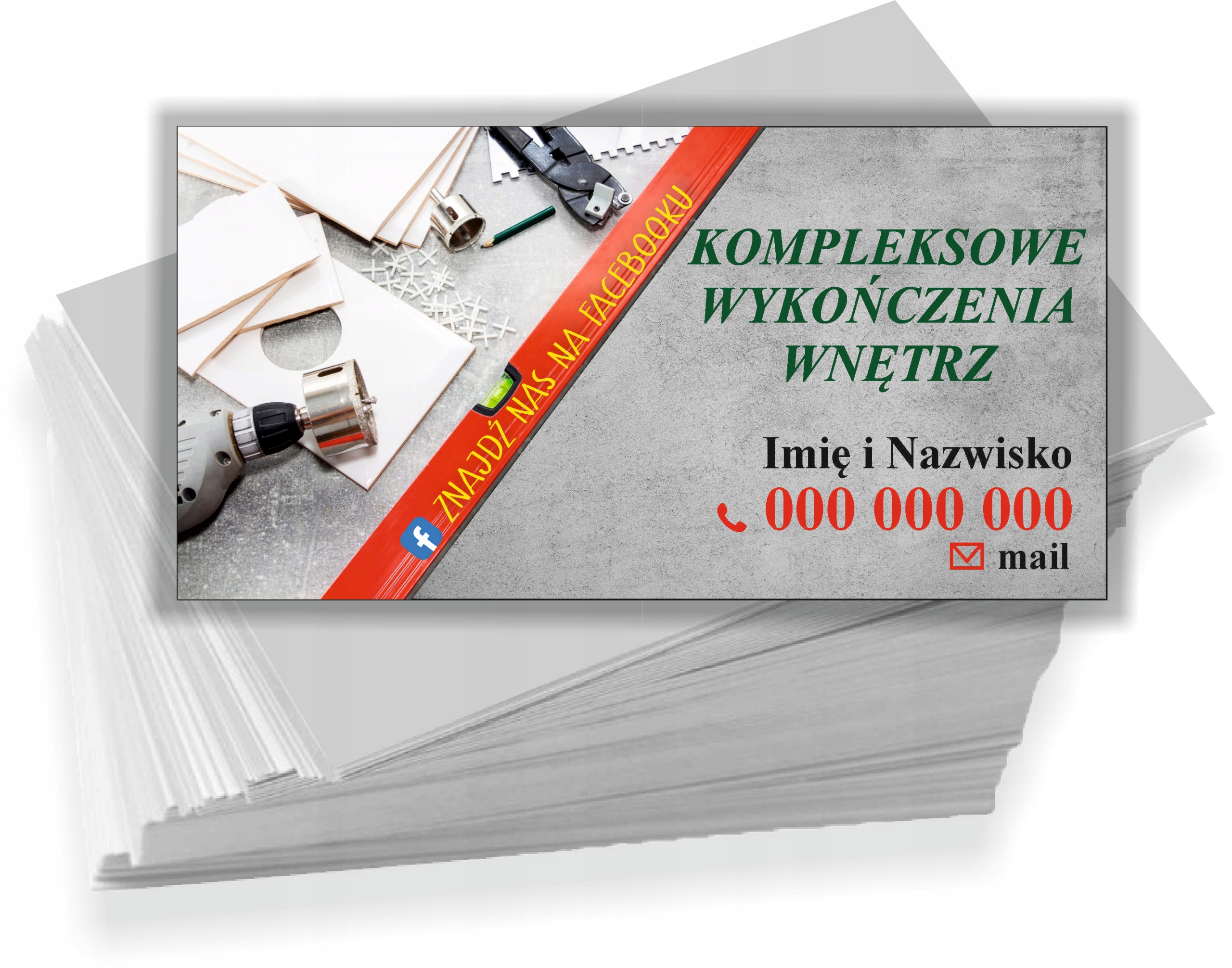 Wizytówki reklamowe firmowe 200 szt różne wzory WYKOŃCZENIA WNĘTRZ