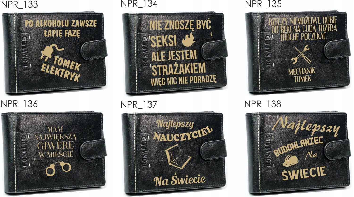 Portfel męski z grawerem NAPISEM PREZENT dla niego