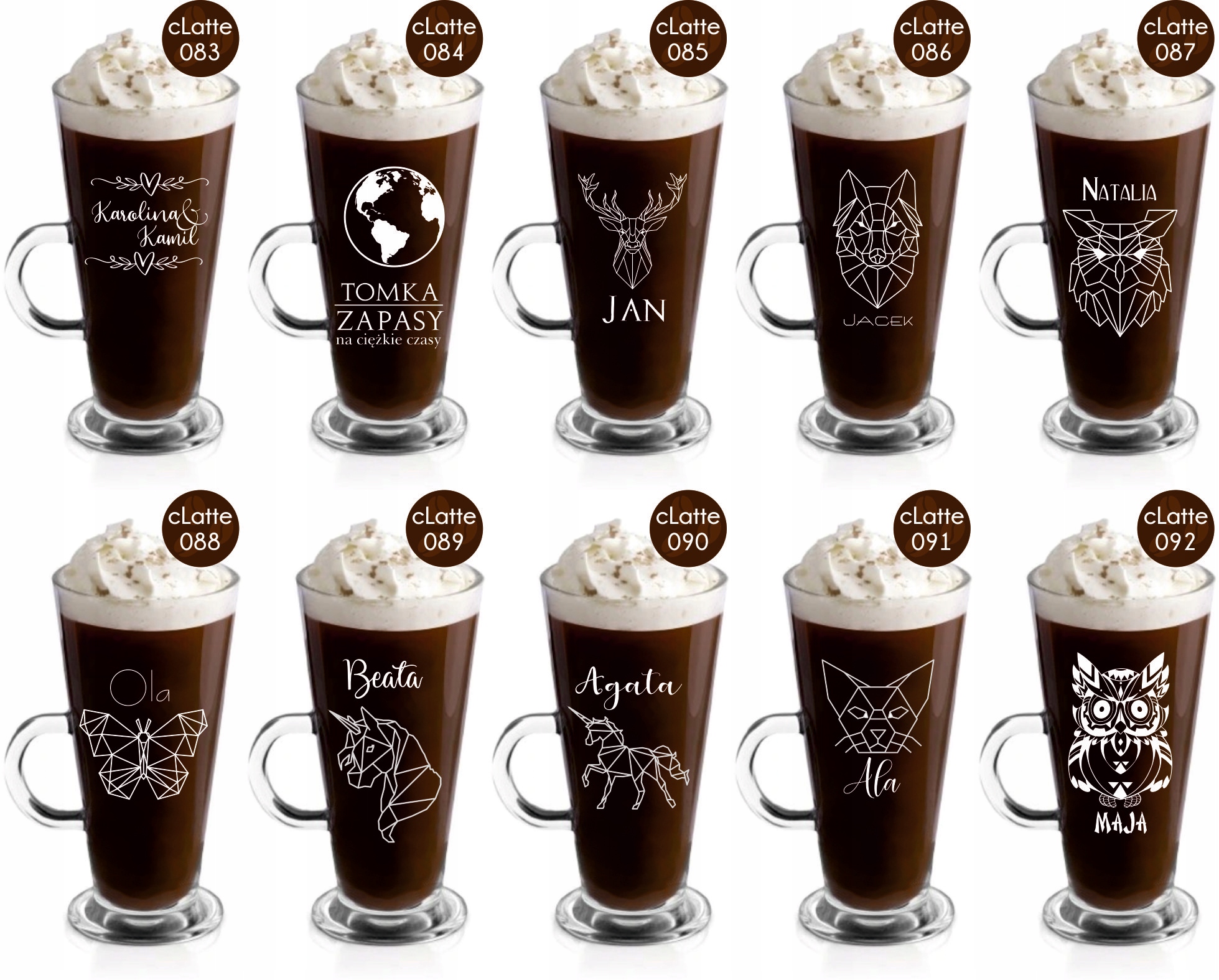 Szklanka latte z grawerem PREZENT dla faceta męża