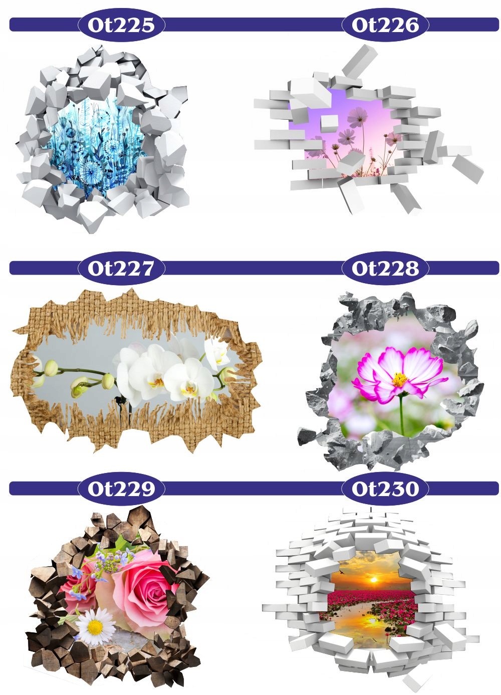 Naklejka samoprzylepna efekt 3D dmuchawce łąka HIT