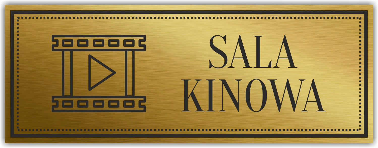 Tabliczka Złota Srebrna na drzwi SALA KINOWA