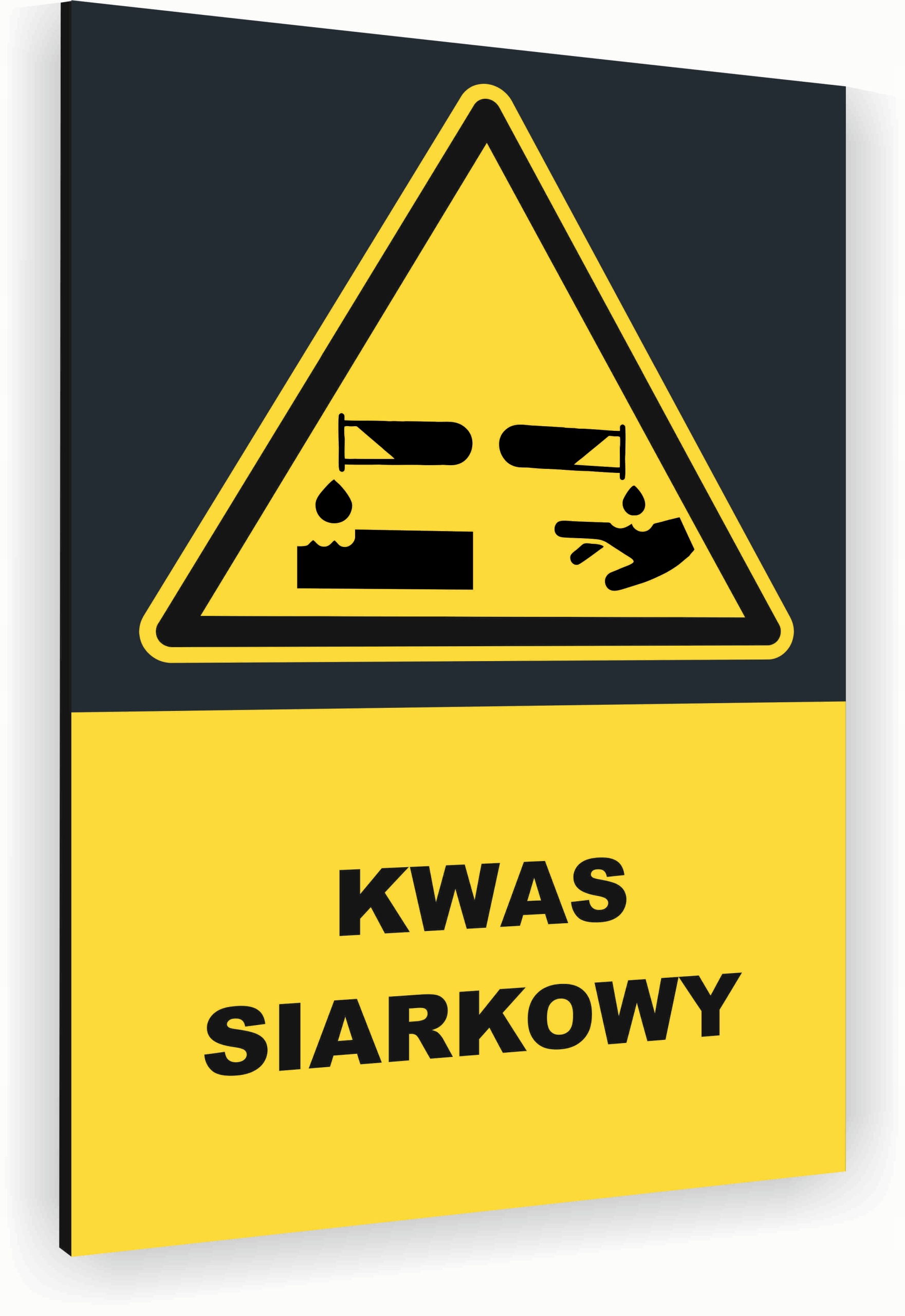 Tabliczka znak informacyjny 30x20 Antracyt KWAS SIARKOWY Dibond NADRUK UV
