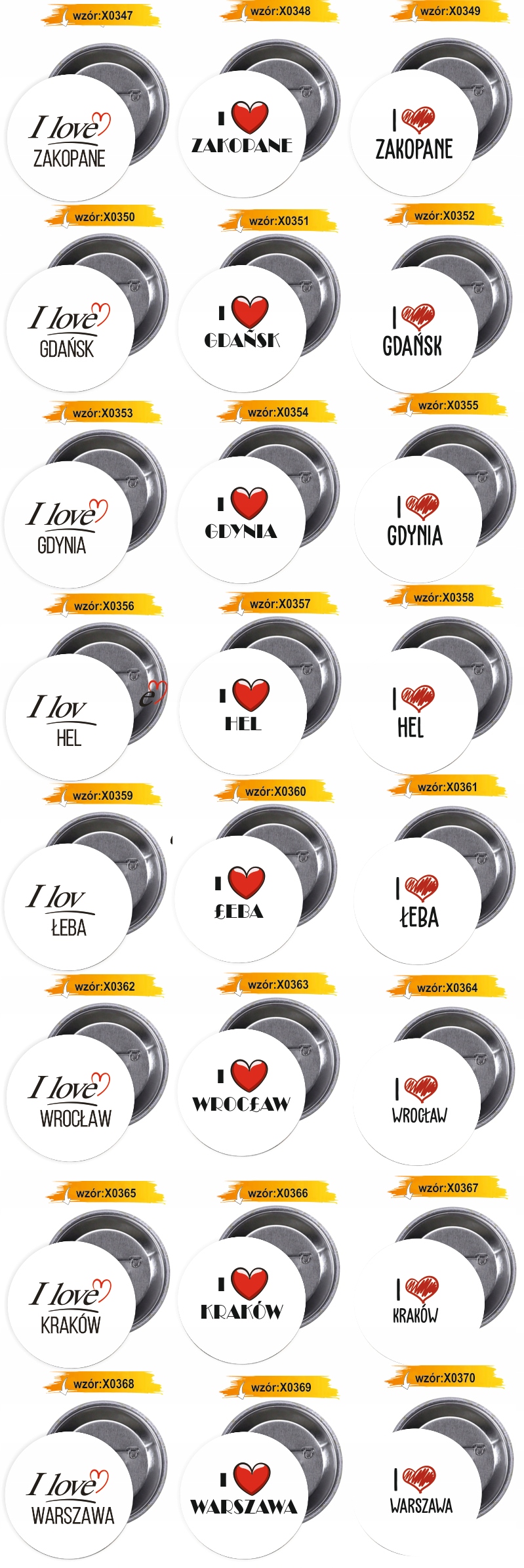 Przypinki buttony I LOVE RCIBÓRZ z grafiką TANIO