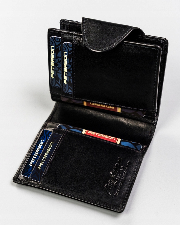 Portfel skórzany czarny damski prezent NA URRODZINY DLA NIEJ z GRAWEREM