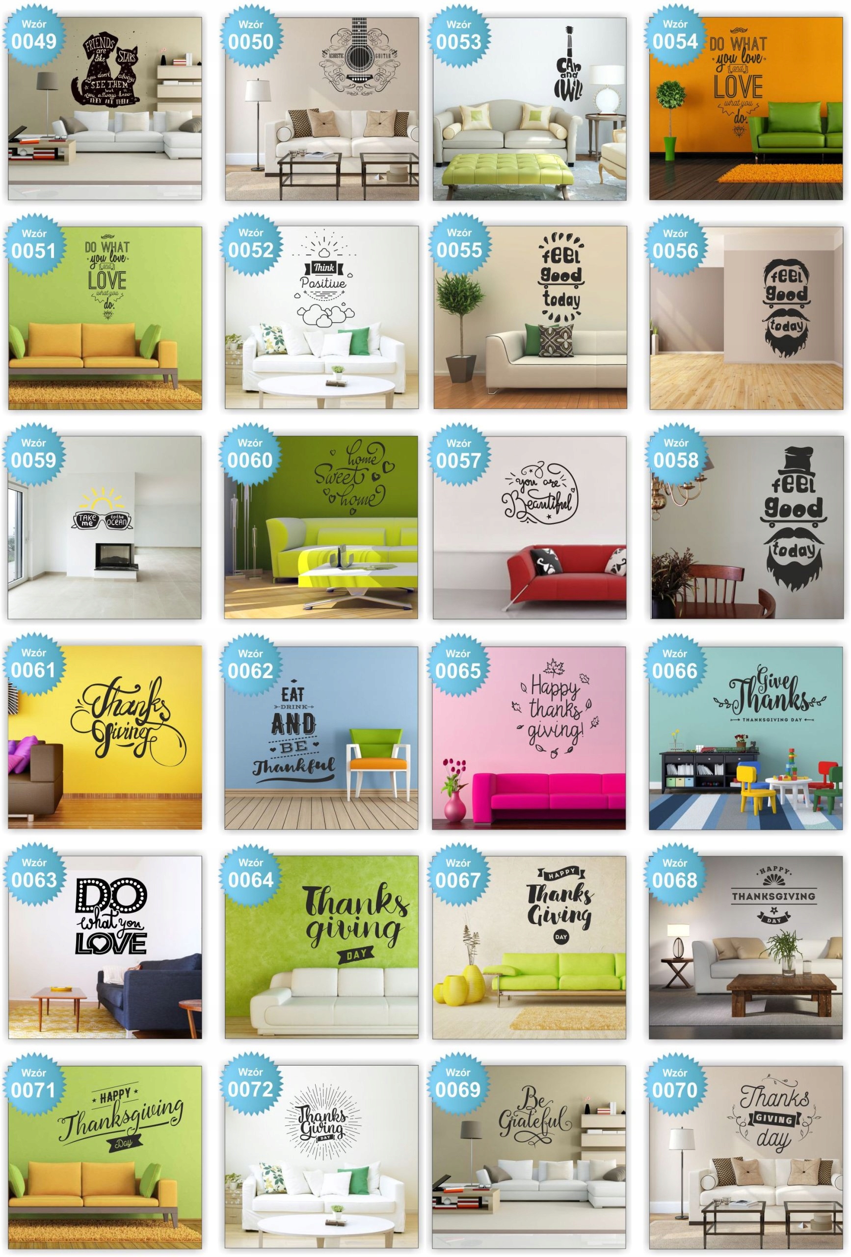 samoprzylepna NAKLEJKA NAPIS CYTATY na ścianę