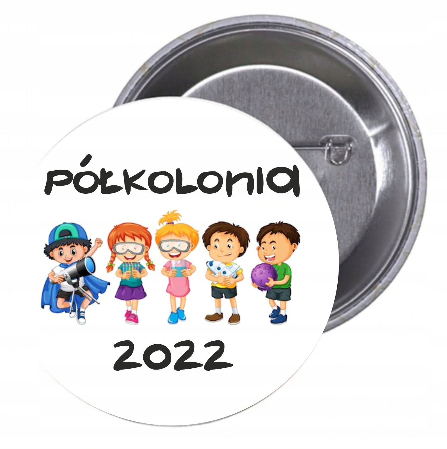 Przypinki buttony PÓŁKOLONIA 2022 znaczki HIT