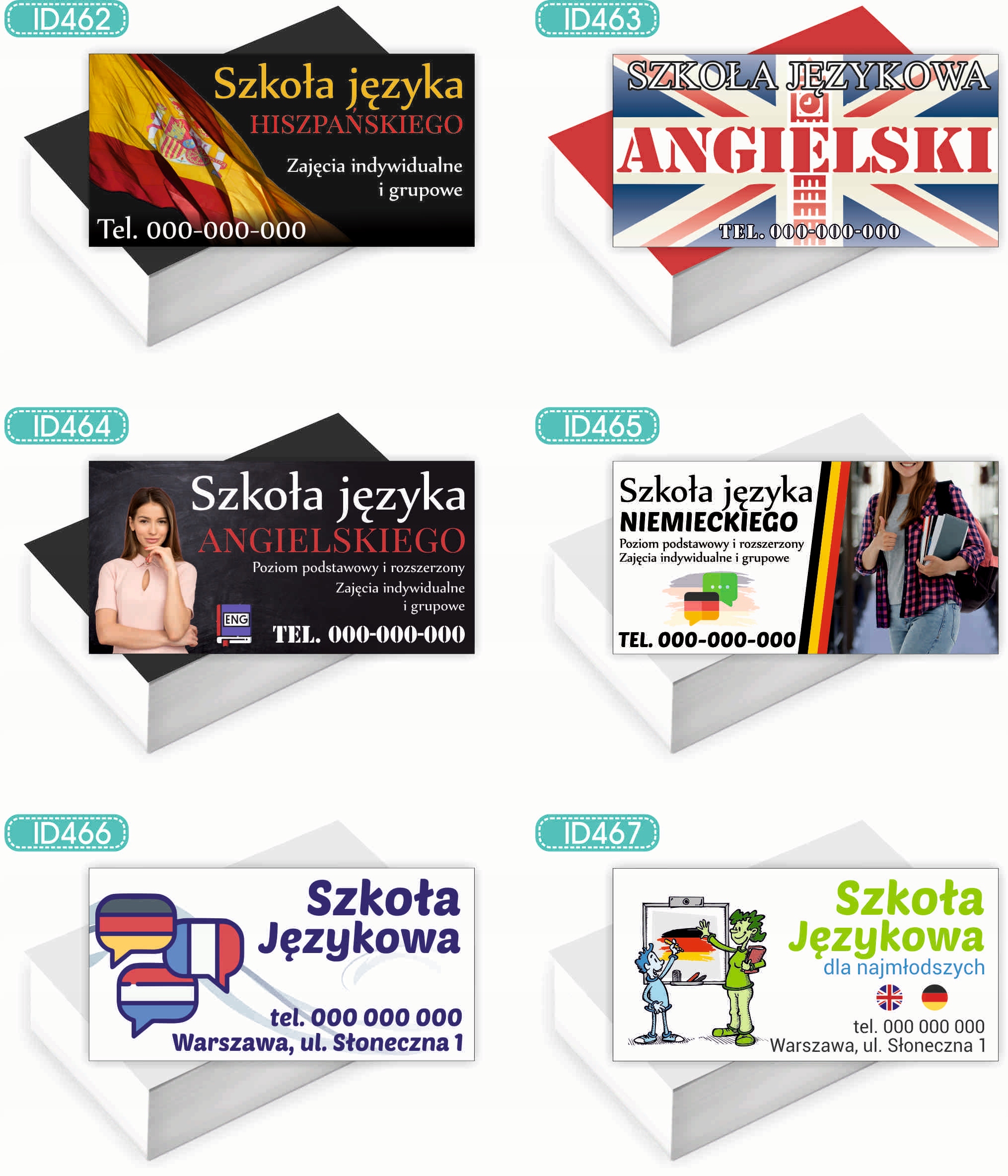 Wizytówki firmowe Foliowane 1000szt wiele różnych wzorów REKRUTACJA