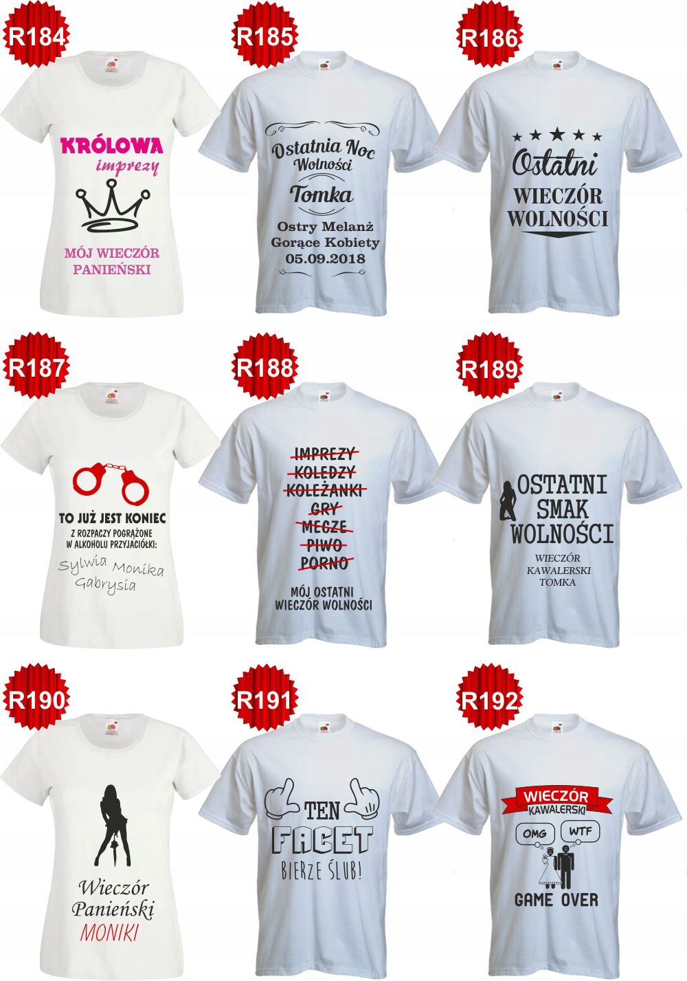 krawat KOSZULKA t-shirt na WIECZÓR KAWALERSKI