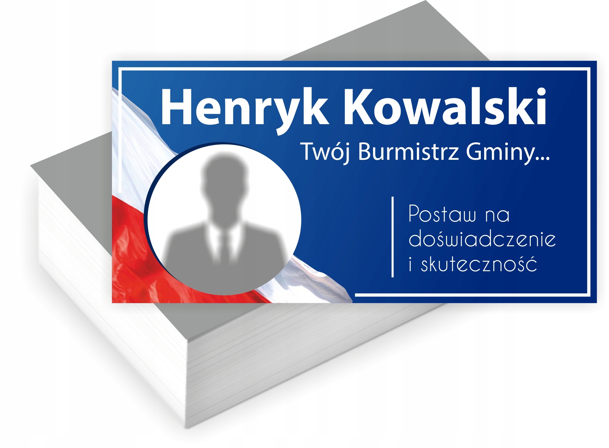 Wizytówki wyborcze 1000 sztuk WYBORY KANDYDAT NA BURMISTRZA GMINY + PROJEKT