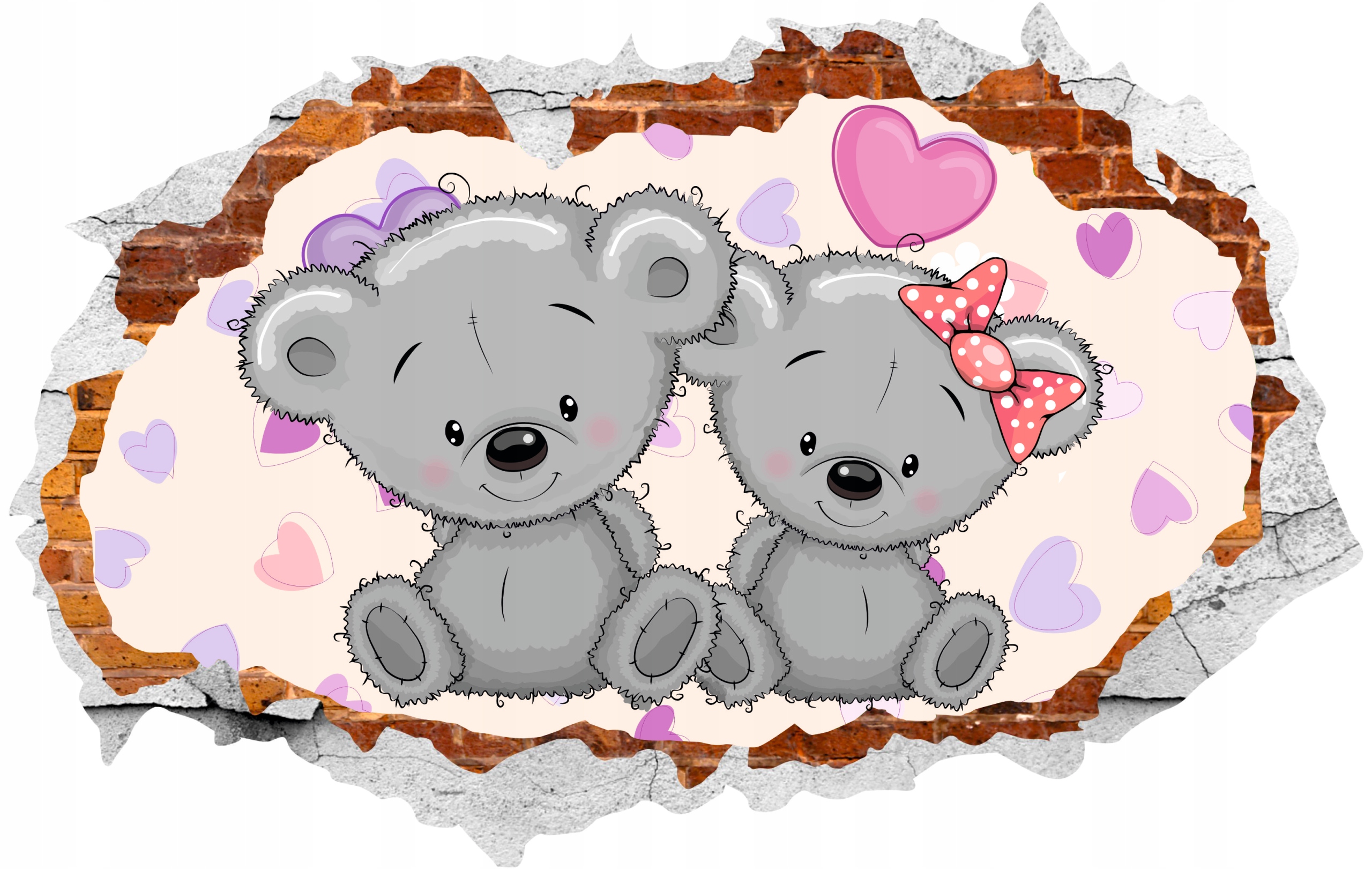 Naklejka samoprzylepna efekt 3D pluszowe misie HIT