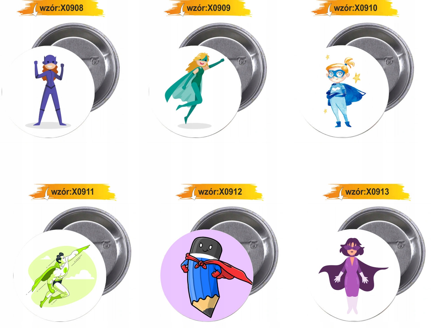 Przypinki buttony SUPER BOHATER PERSONALIZOWANE