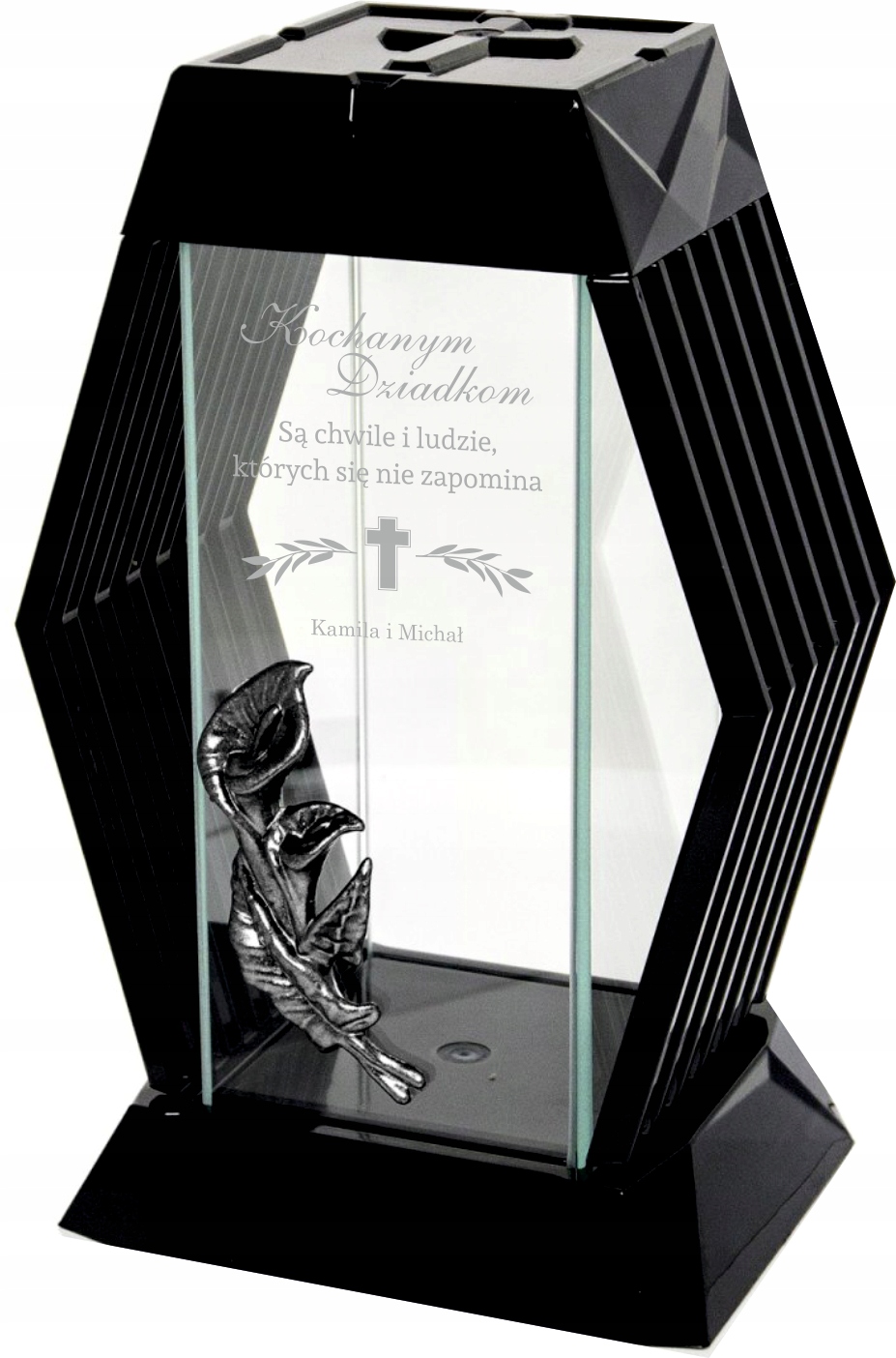 NOWOCZESNY ZNICZ z grawerem personalizowany twój napis kochanym dziadkom