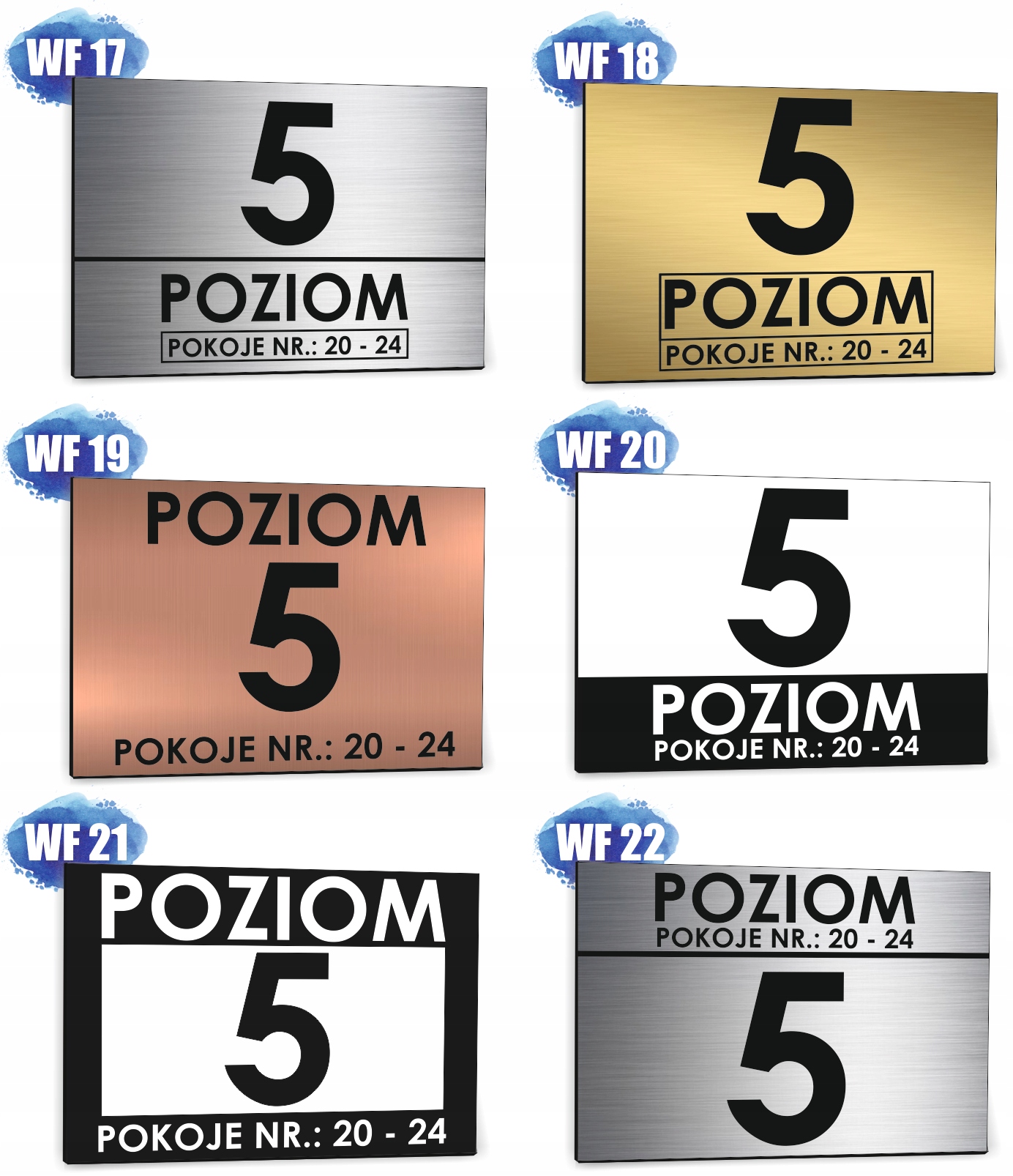 Tabliczka Tablica piętrowa dibond 30x20 cm NUMER POKOJI POZIOMU