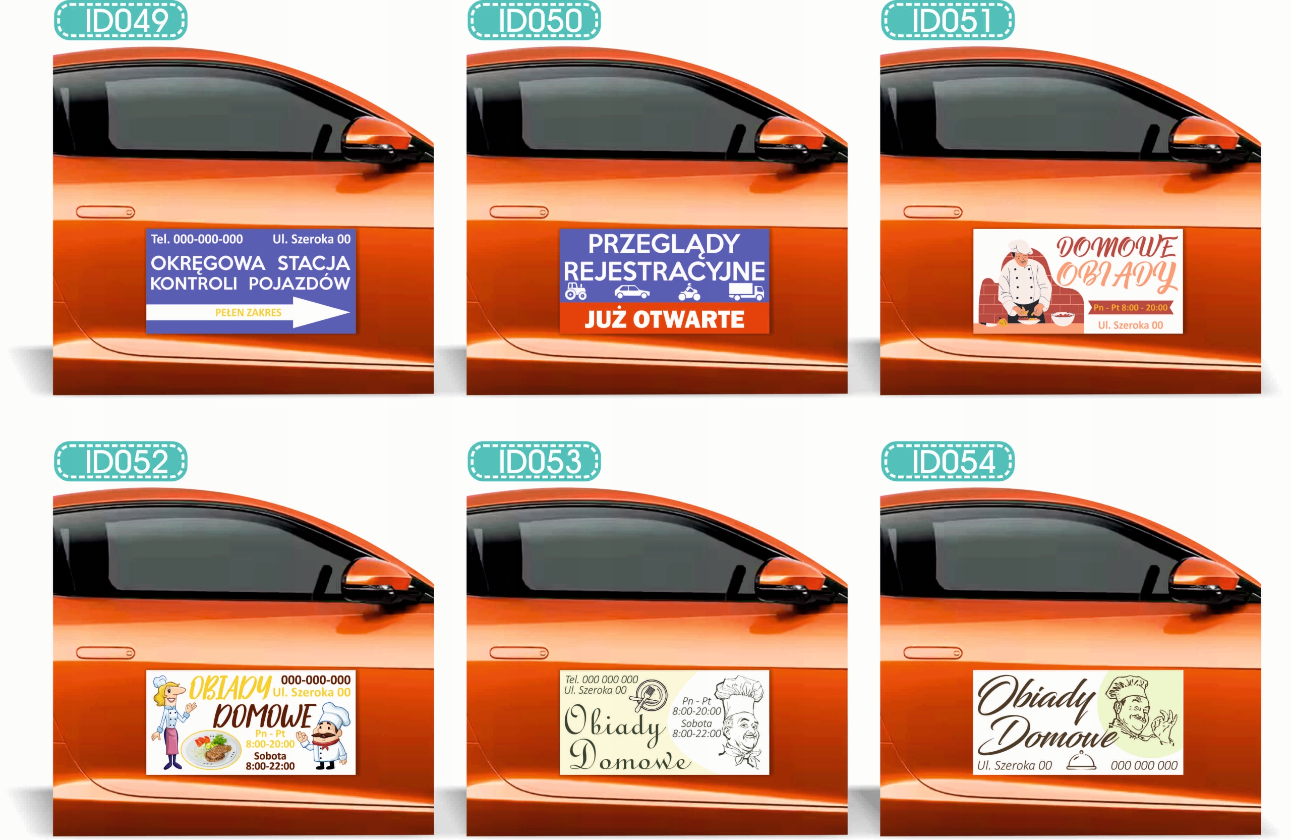 Magnes na samochód reklama 60x30 cm OKRĘGOWA STACJA KONTROLI POJAZDÓW