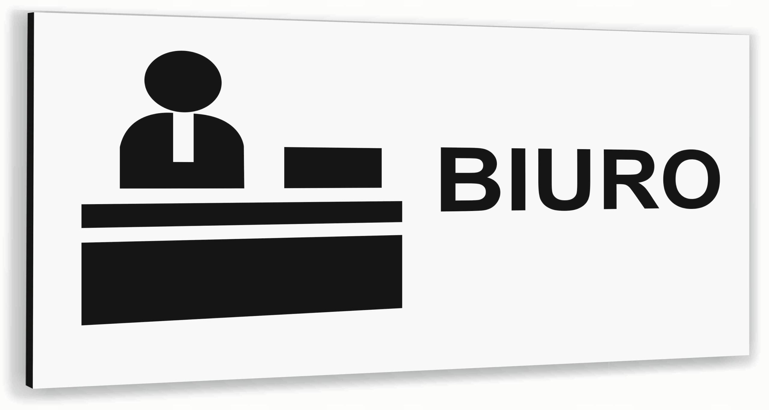 Tabliczka informacyjna nierdzewna BIAŁA aluminiowa BIURO NADRUK UV