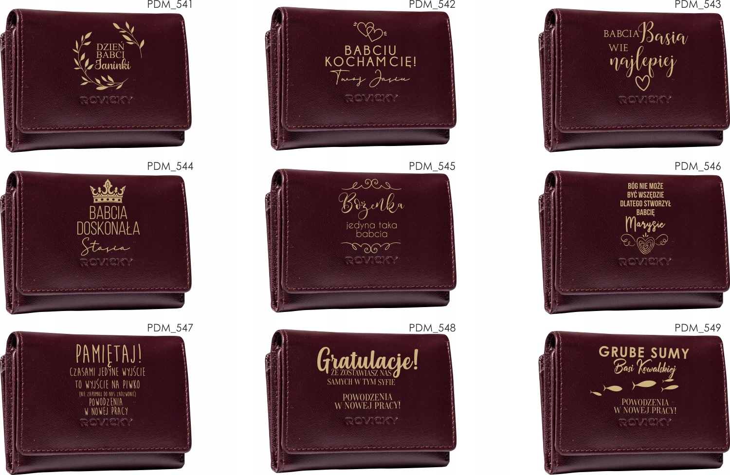 Damski portfel dla babci Portfele z grawerem TWÓJ TEKST personalizowany