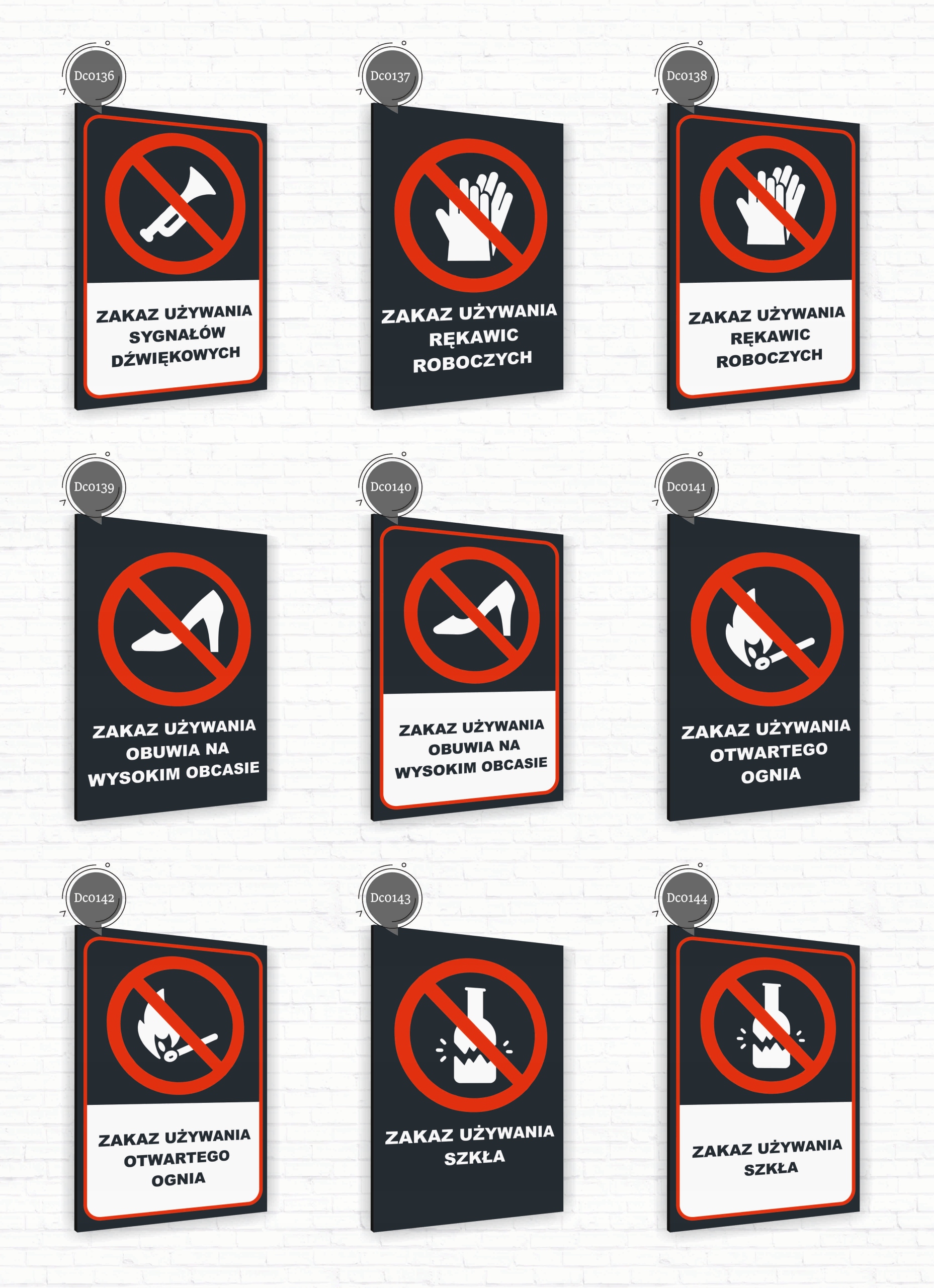 Tabliczka znak informacyjny 40x30 Antracyt ZAKAZ UŻYWANIA SZKŁA Dibond