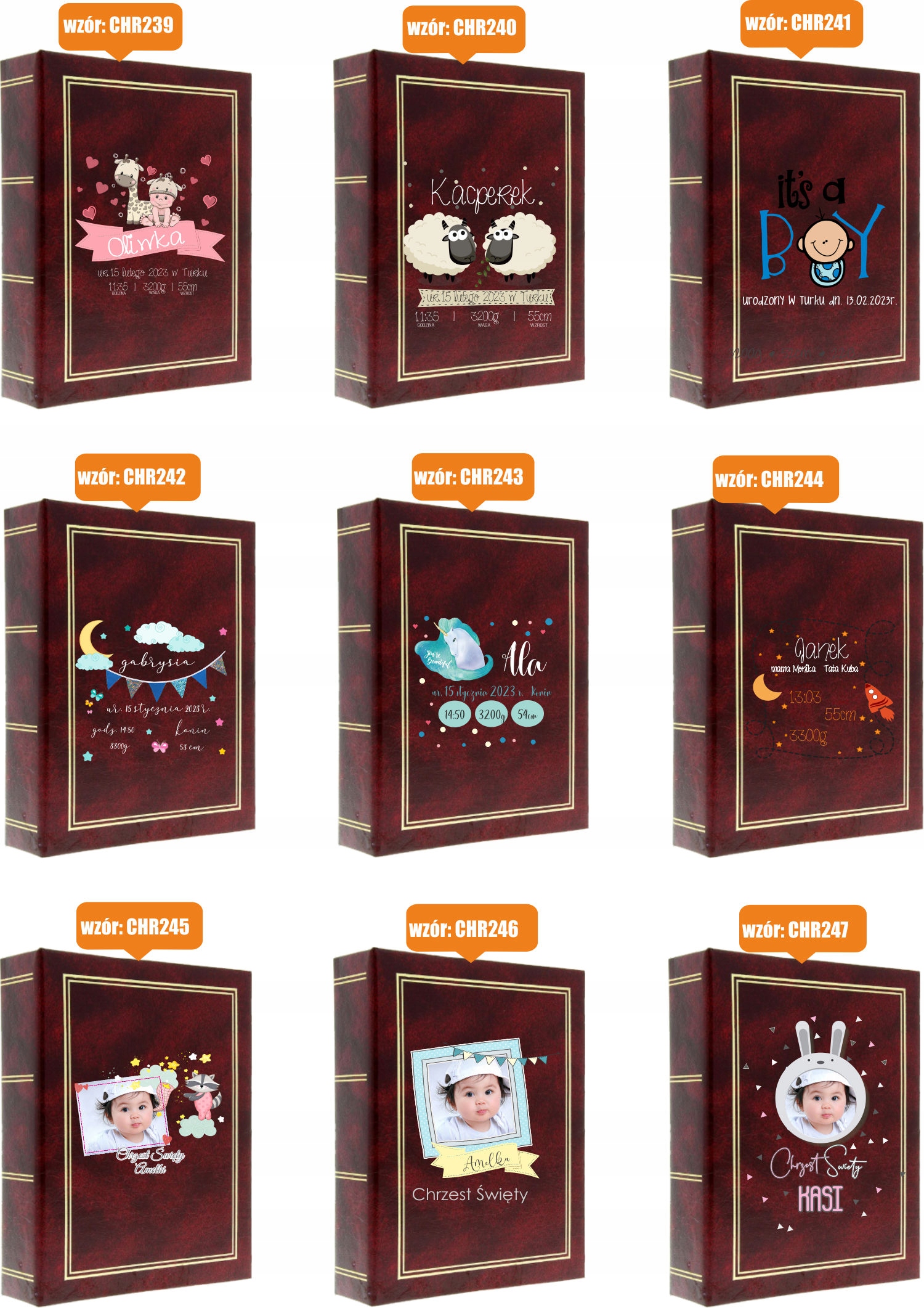 METRYCZKA DZIECKA PREZENT ALBUM NA ZDJĘCIA DATA