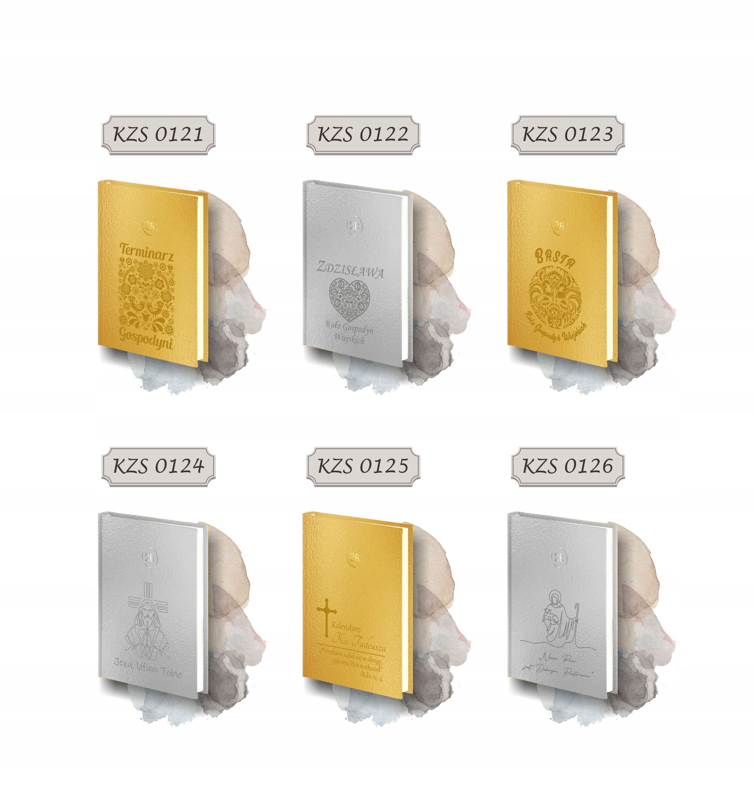 PLANER z imieniem kalendarz dzienny A4 2026 złoty srebrny z grawerem