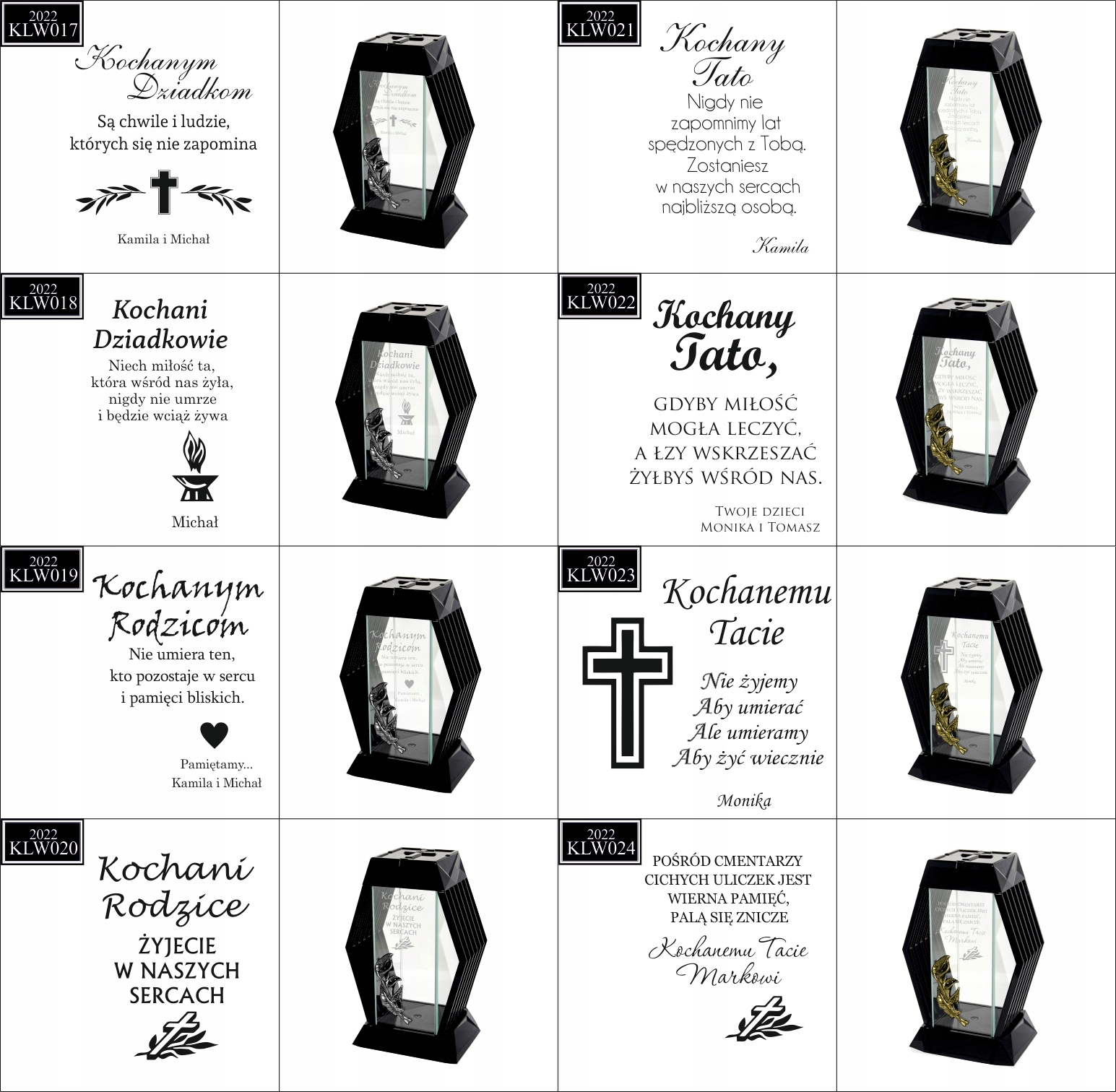 NOWOCZESNY ZNICZ z grawerem personalizowany twój napis kochanym dziadkom