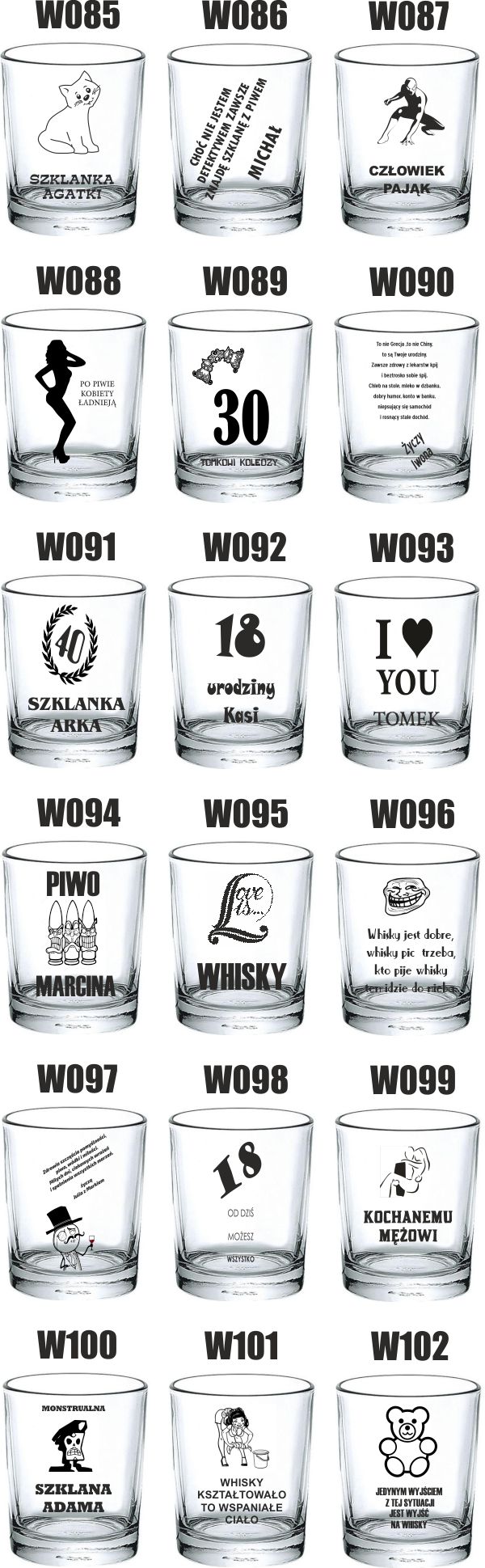 Szklanka WHISKY prezent na święta mikołajki grawer