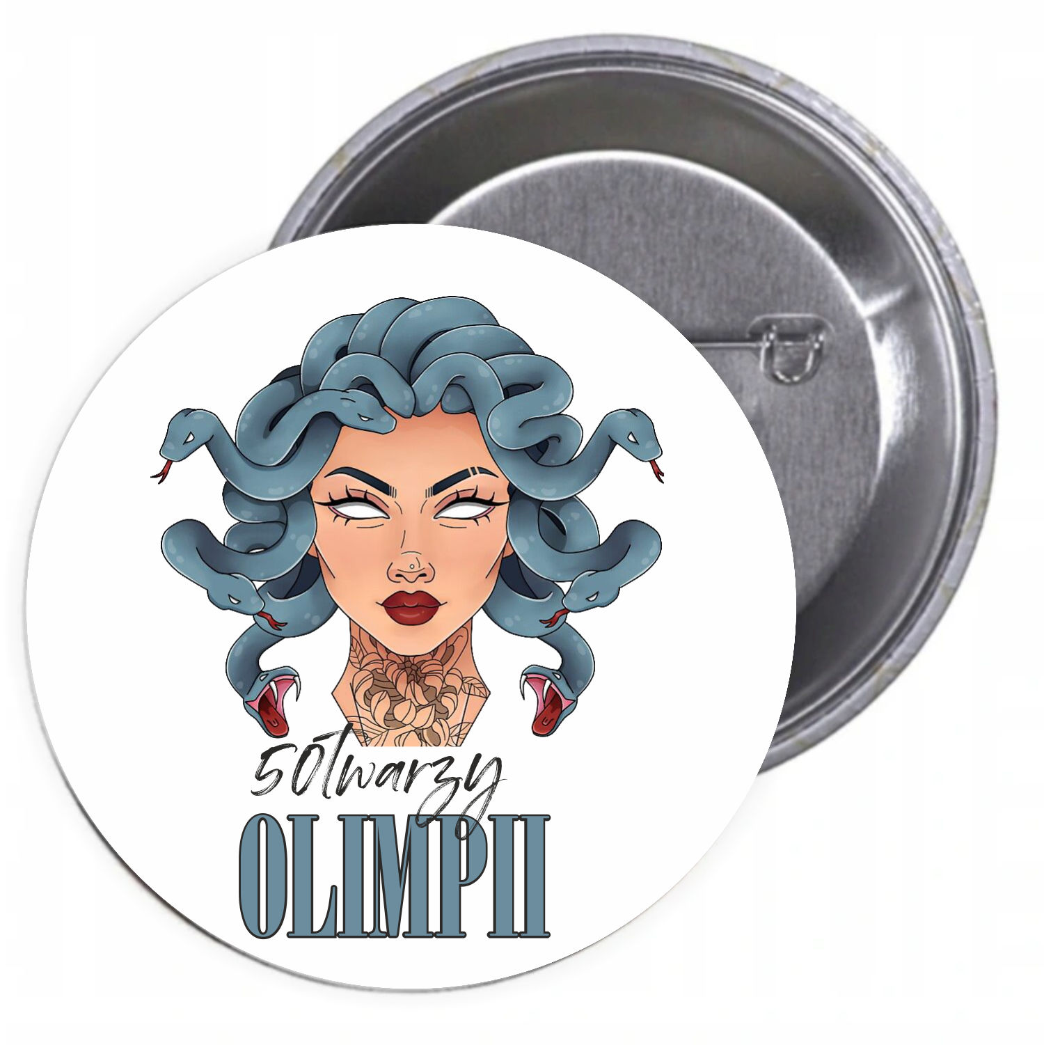 Przypinki buttony 50 twarzy olimpii super wzór