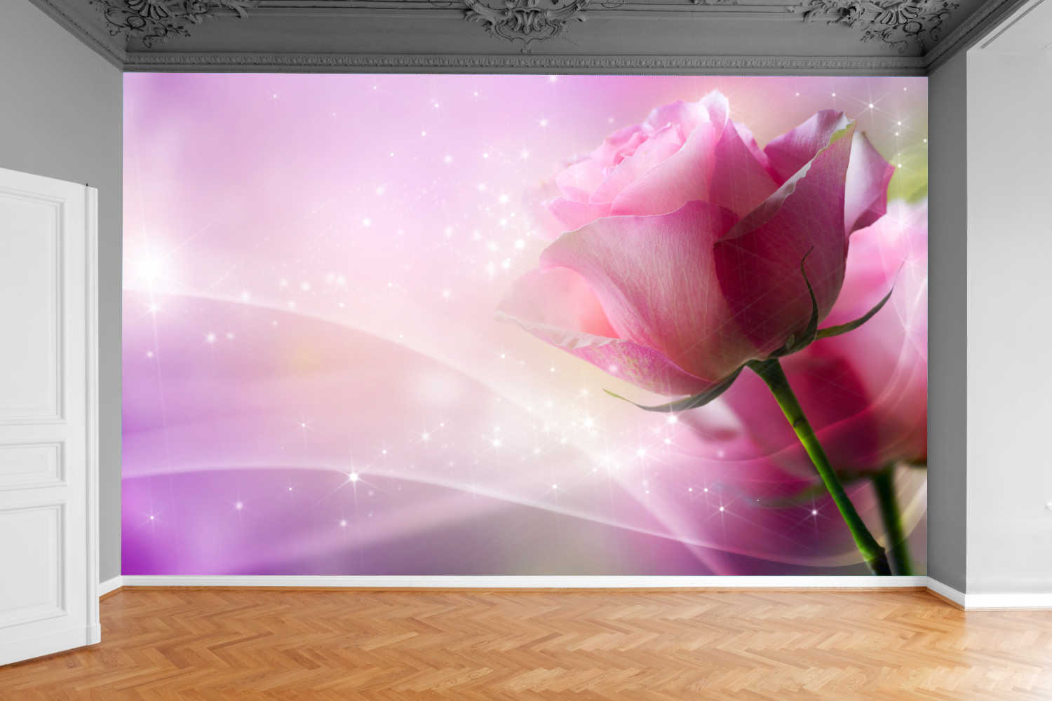 Fototapeta MALOWNICZE RÓŻE KWIATY BUKIET 3D RÓŻANA