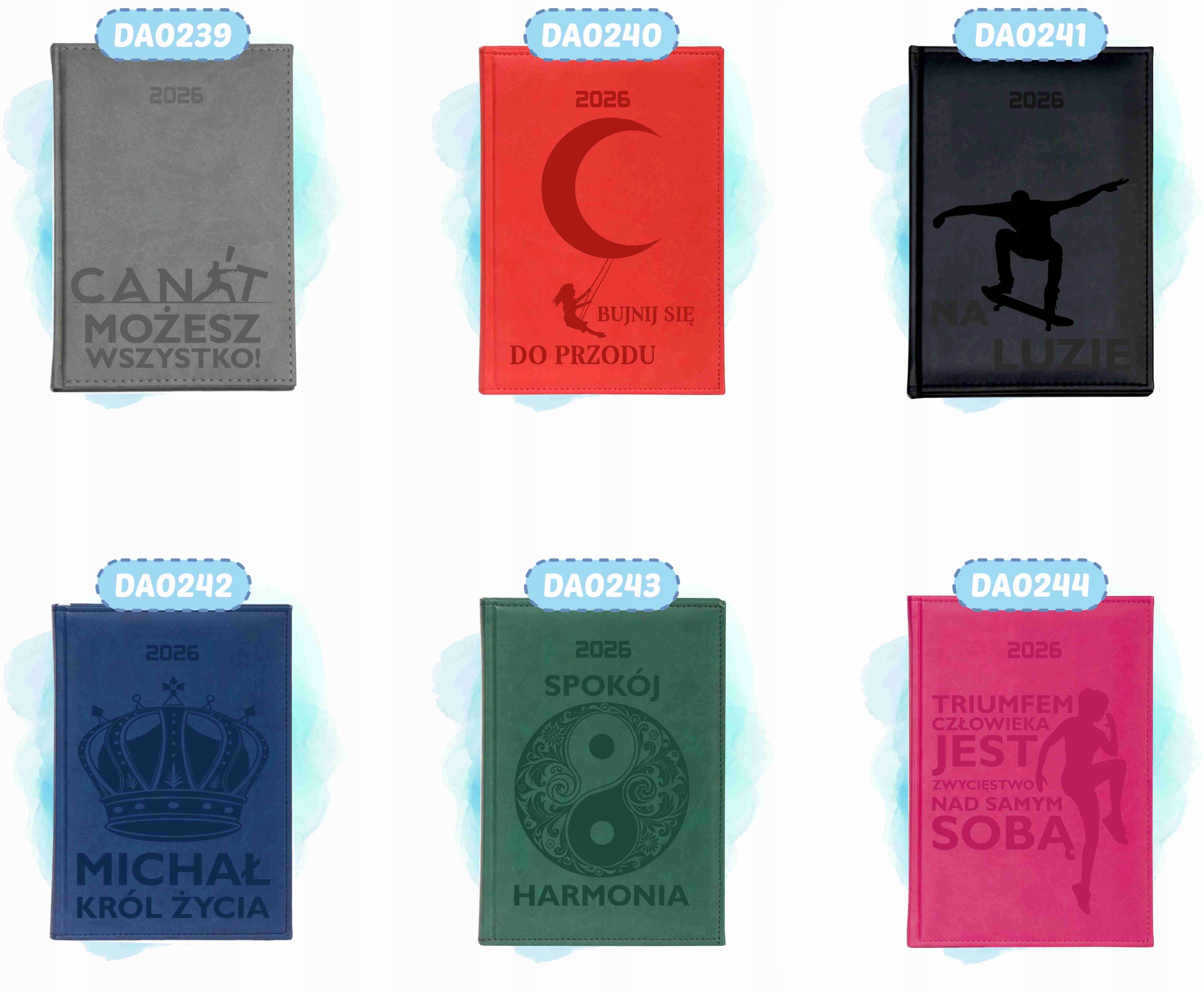 STYLOWY kalendarz znak zodiaku RYBY A4 2026 KSIĄŻKOWY TYGODNIOWY grawer