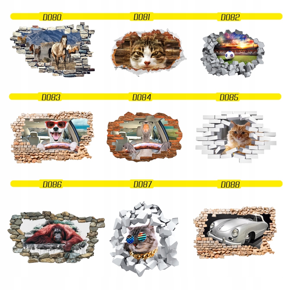 Naklejka ścienna Dziura na ścianę samochód BMW