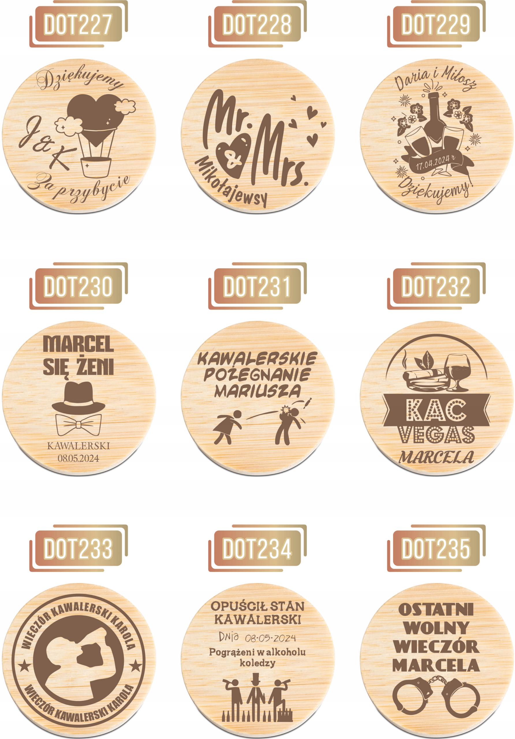 OTWIERACZ do piwa DREWNIANY personalizacja z grawerem prezent na 18