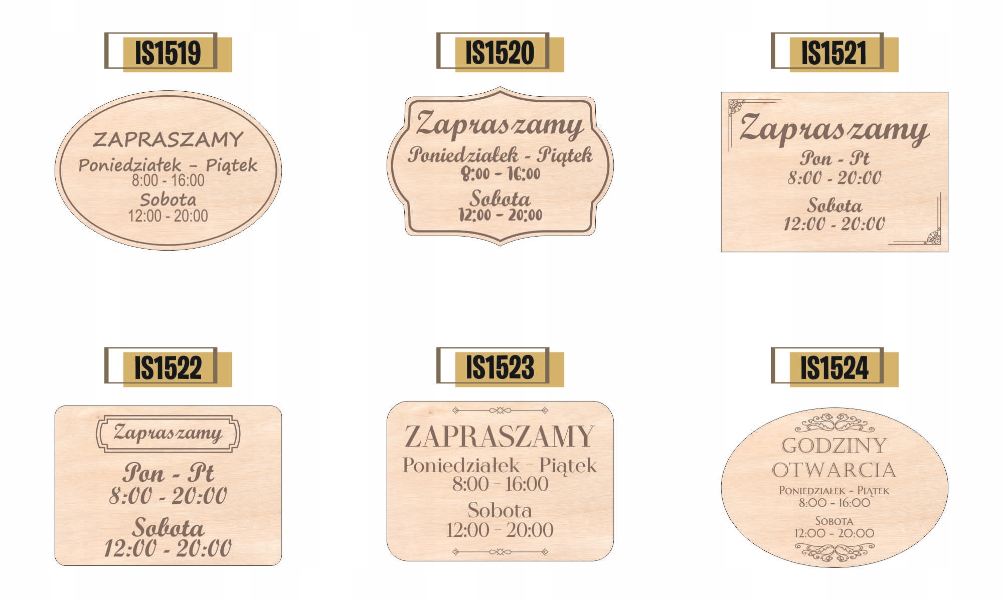 Grawer TABLICZKA DREWNIANA zapraszamy godziny otwarcia A5 personalizowana