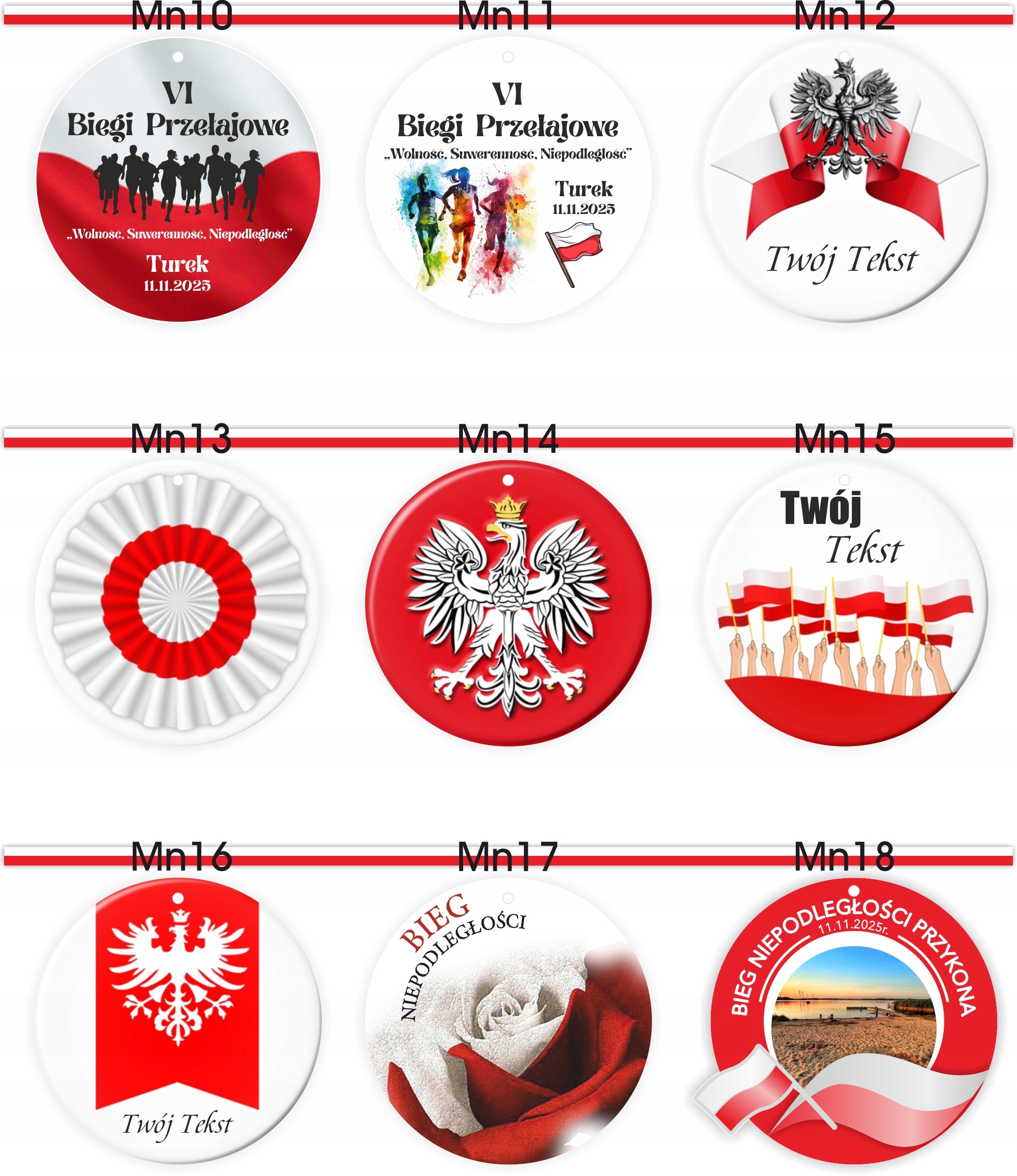 MEDAL PLEXI z TWOIM tekstem nadrukiem UV PATRIOTYCZNY kocham polskę